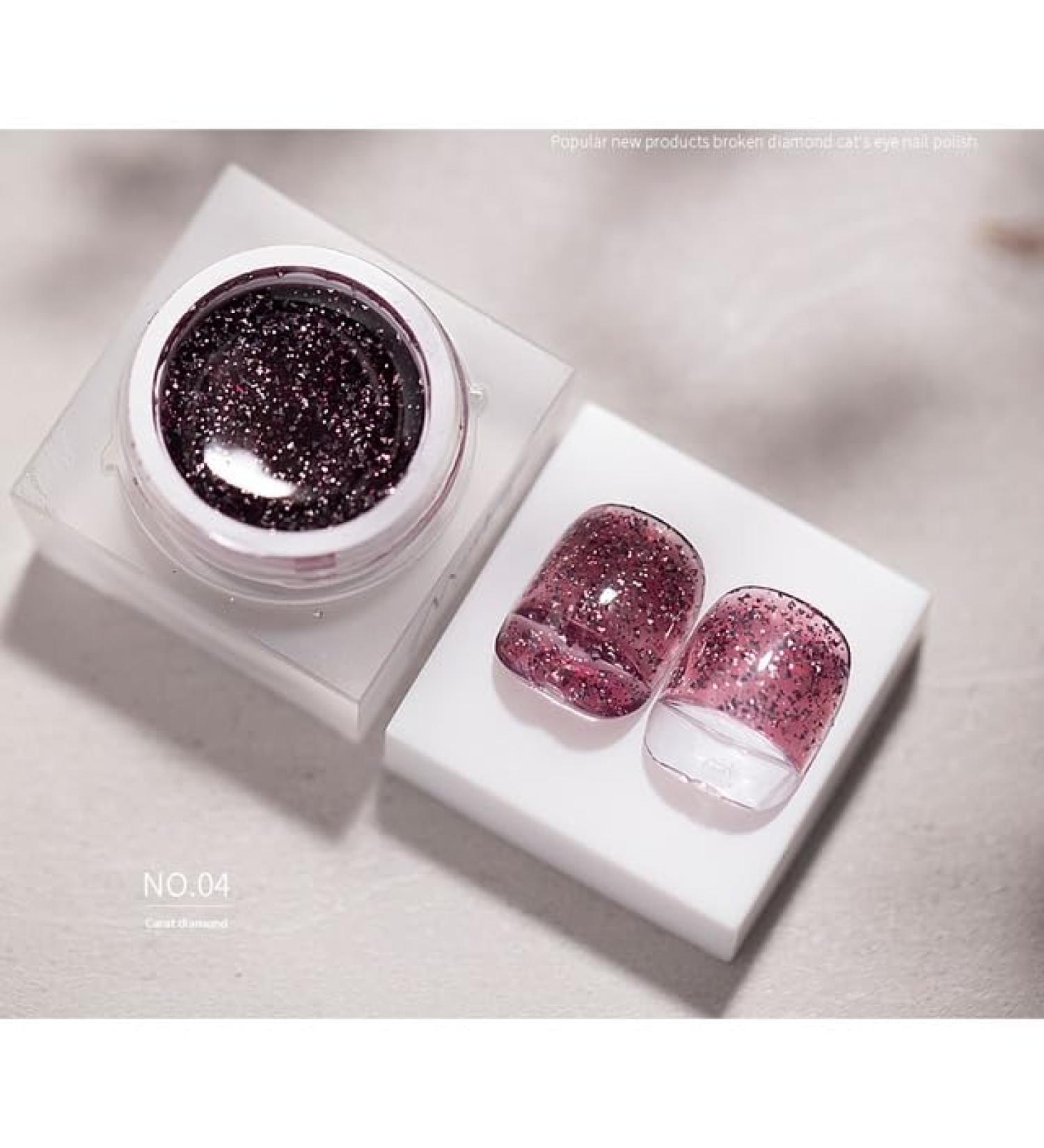 8g Broken Diamond Gel Nail Polish Glitter UV Soak Off Gel Varnish for Reflective Effect UV Nail Gel Lacquer - (Color: 4) - Buy Online on GoSupps.com