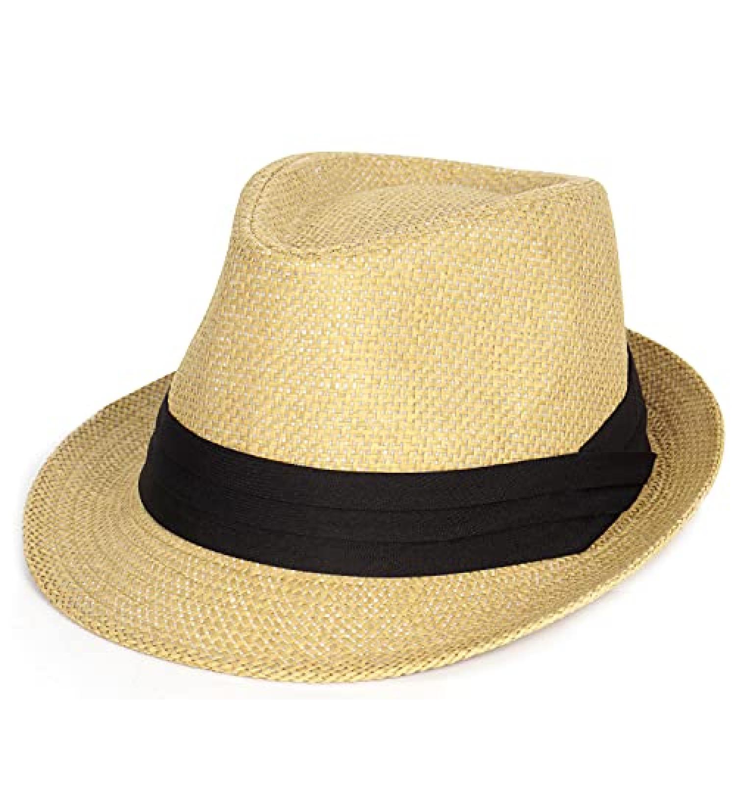 FADACHY Straw Fedora Hat - Summer Short Brim Panama Sun Hat for Men & Women - Buy Online on GoSupps.com