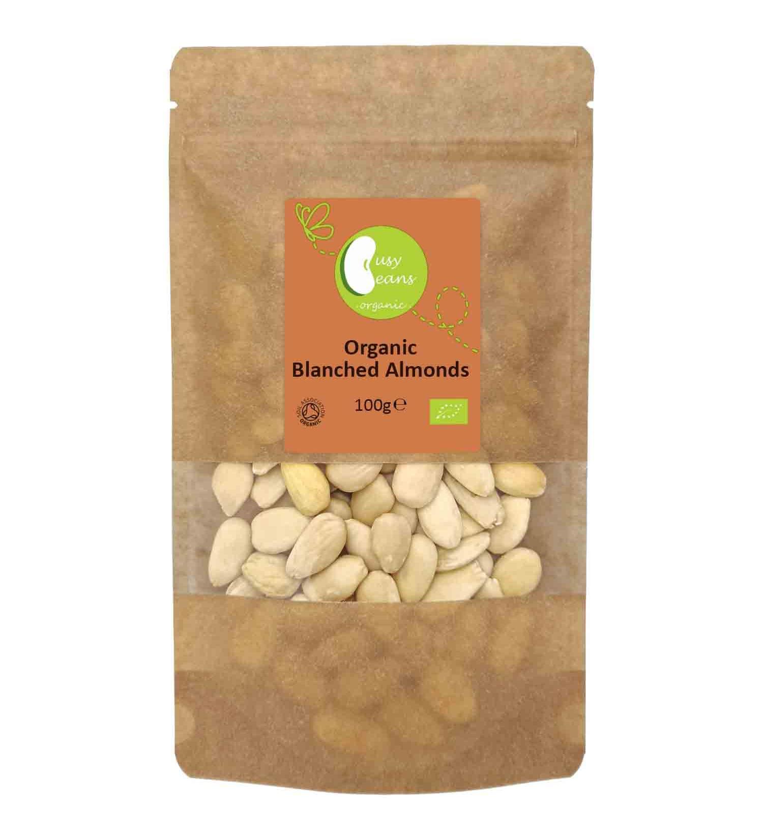 Organic Blanched Almonds by Busy Beans Organic (100g) - Buy Online on GoSupps.com