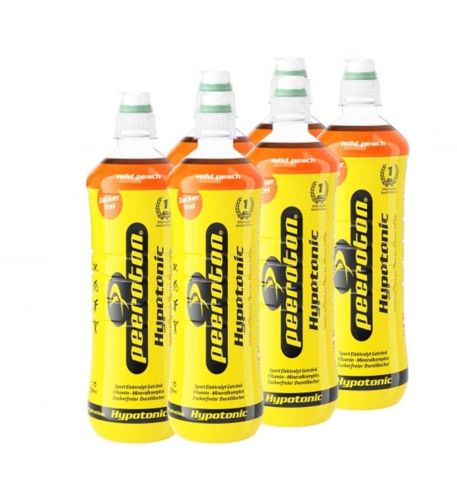 Peeroton Hypotonic Drink Wild Peach - 6 x 750ml Tray | Refreshing Hydration for Optimal Performance - International Shipping Available - Buy Online on GoSupps.com