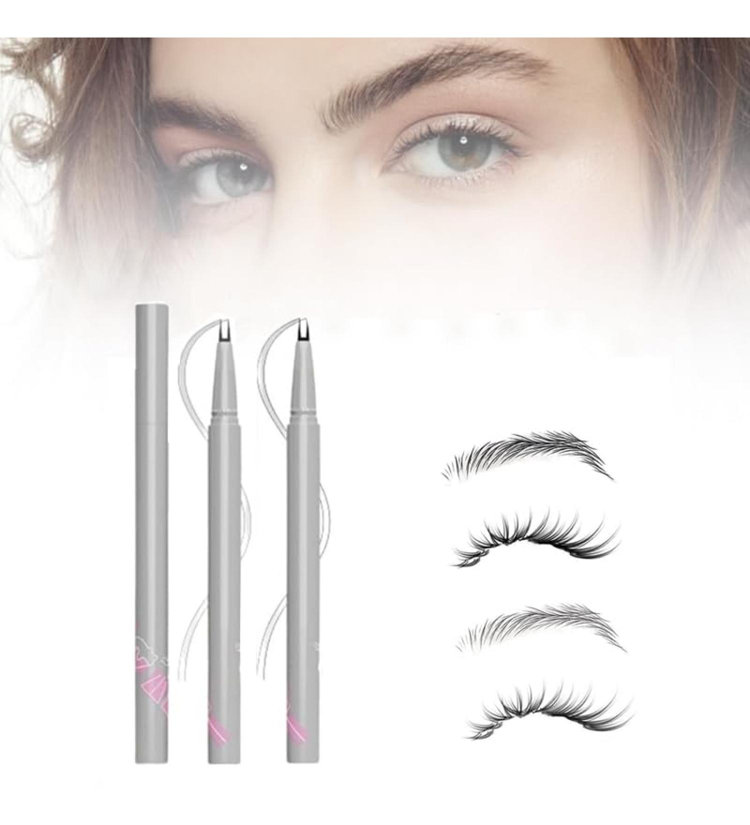 Double Tip Lower Eyelash Pencil - 2024 New 3D Waterproof 2 Tip Eyelash Pen Eye Liner Liquid Eyeliner - Dual Pronged Bottom Eyelashes Pen Waterproof Liquid Eyeliner for Natural Eye Makeup (Gray+Black) - Buy Online on GoSupps.com