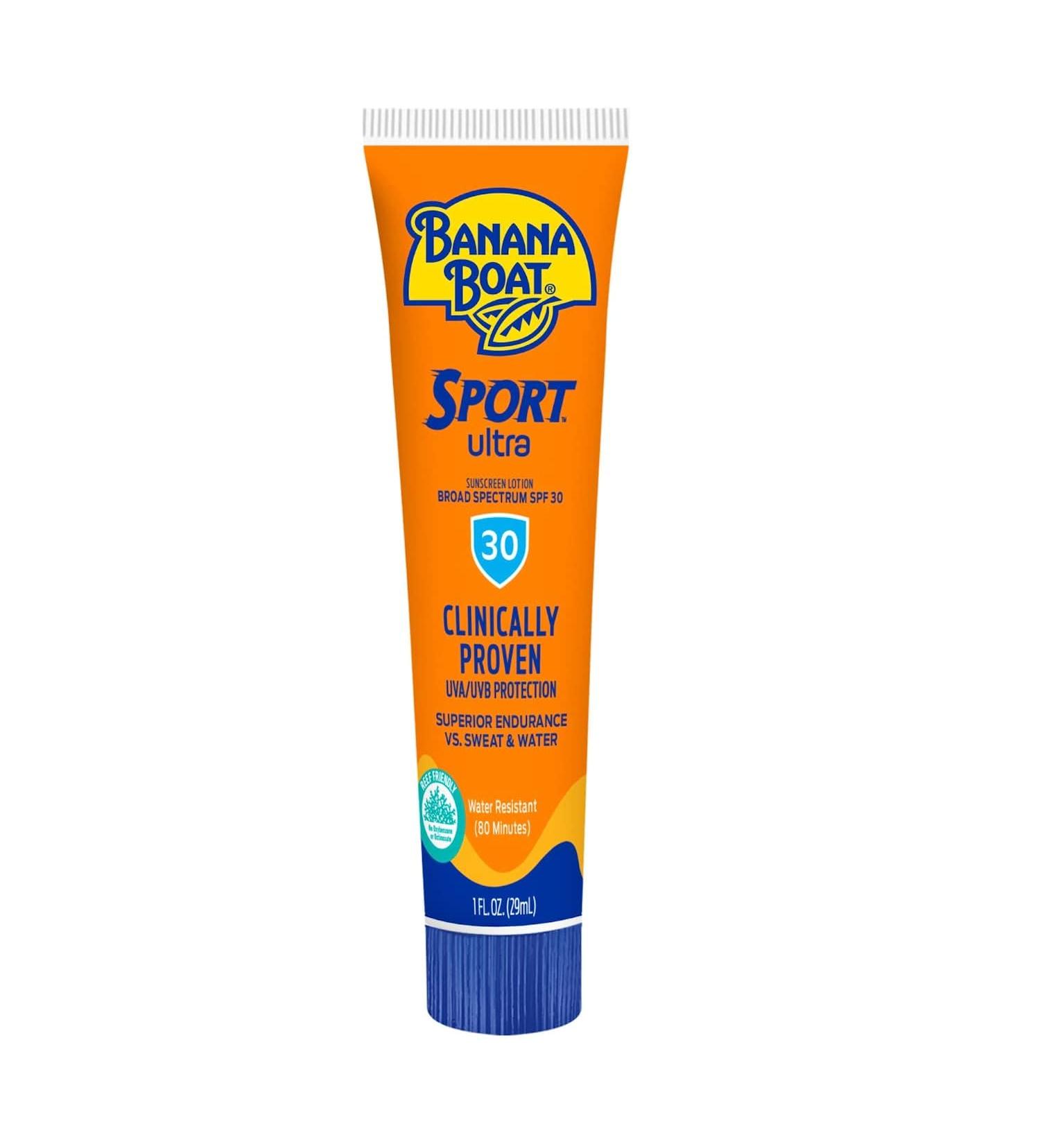 Banana Boat Sport Performance Sunscreen Lotion 30 SPF 1 oz (Pack of 12) - Ultimate Sun Protection for Active Individuals - Buy Online on GoSupps.com