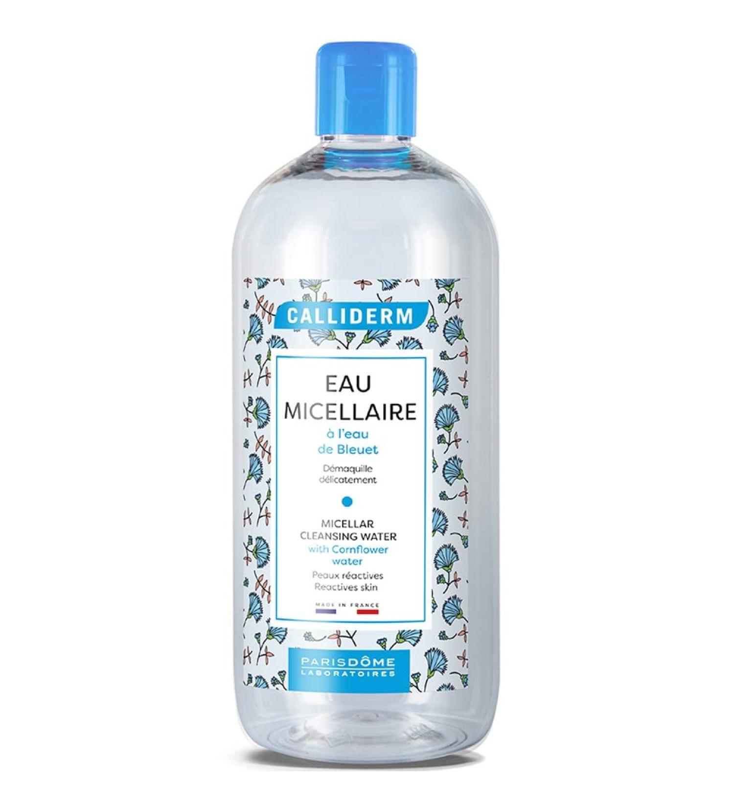 Micellar Water for Reactive Skin - Cornflower Water - Calliderm - Cleanser & Make-up Remover - 500 Ml