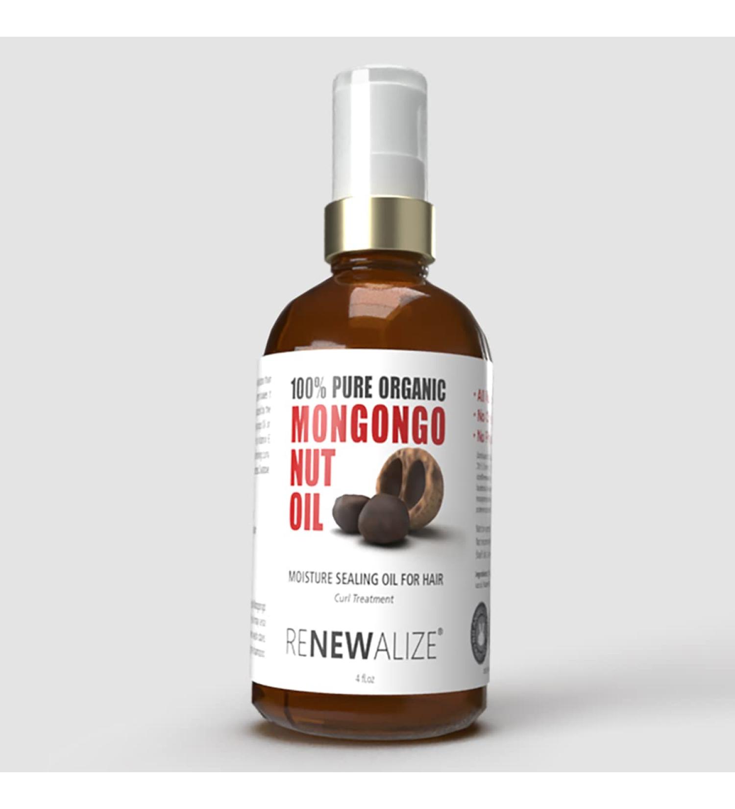 Organic Mongongo Nut Oil for Curly Hair | Heat Protection & Moisture Seal | 100% Pure Cold Pressed Oil with Spray Nozzle - Frizz Treatment & Shine Boost - Buy Online on GoSupps.com