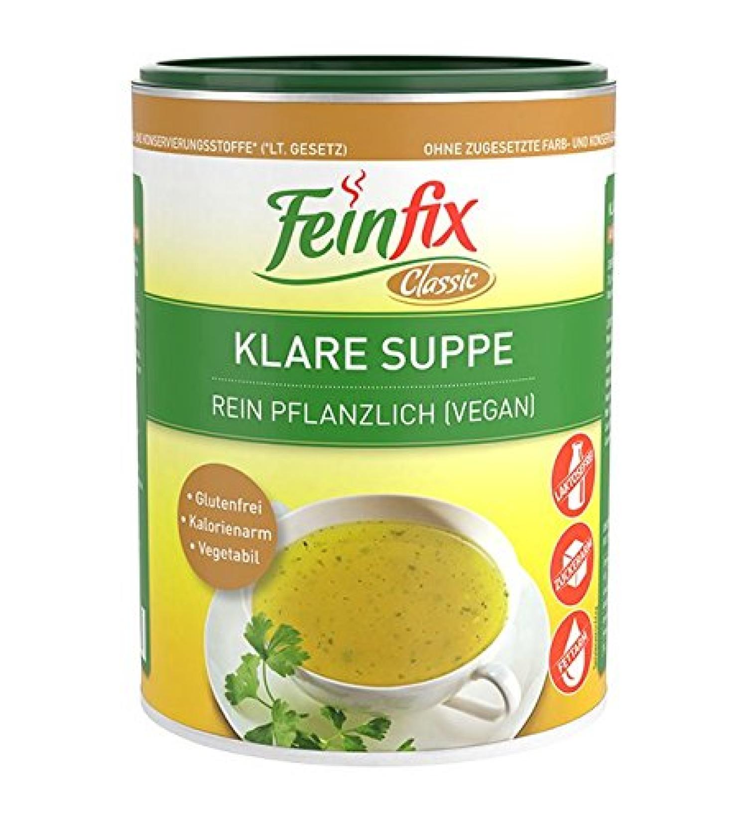 Feinfix Classic Clear Soup Powder 540g - Vegan Vegetable Broth & Spices for Flavorful Soups | 27 Liters of Deliciousness - Buy Online on GoSupps.com