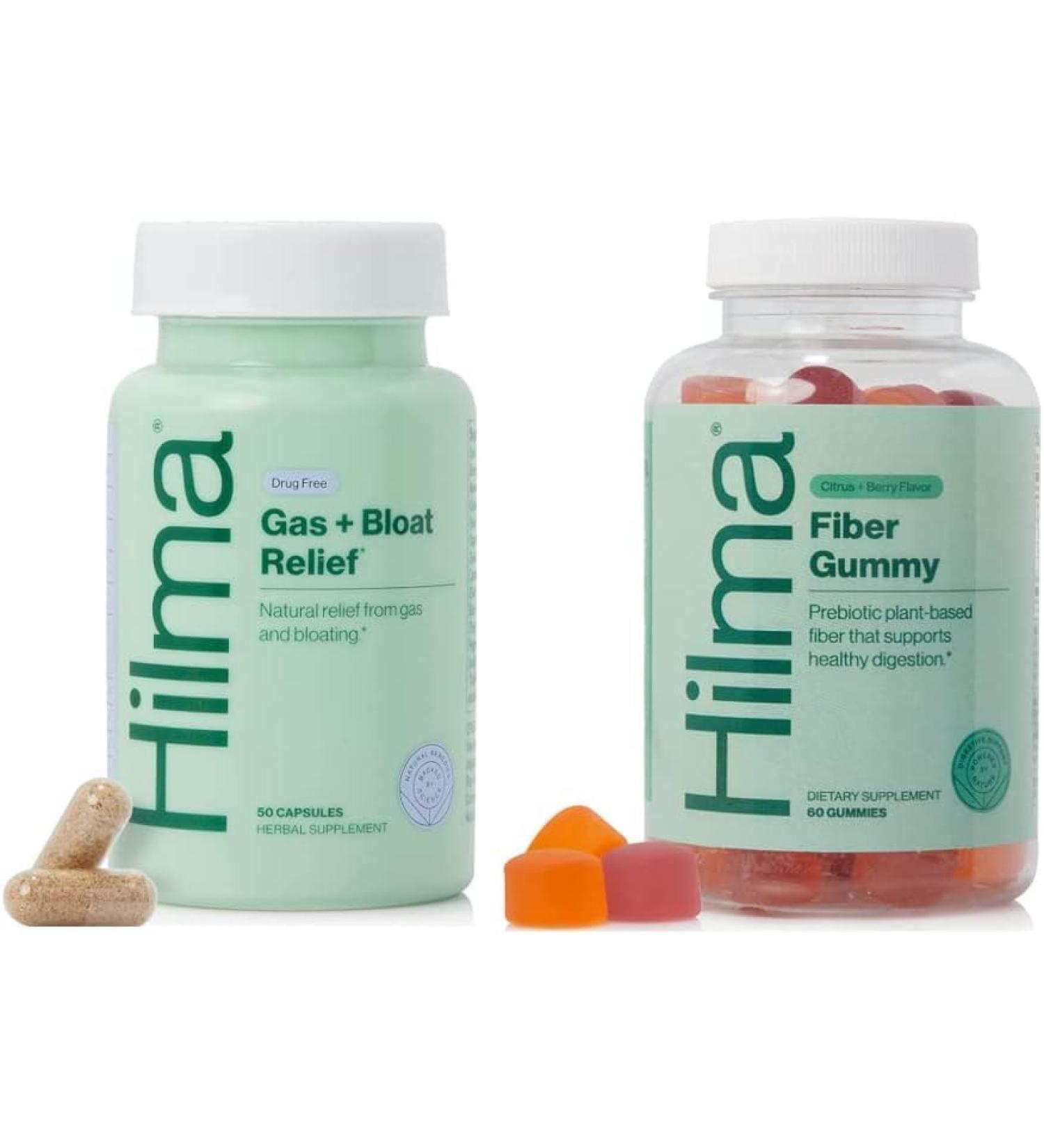 Hilma Natural Gas & Bloating Relief and Prebiotic Fiber Gummies Bundle - Buy Online on GoSupps.com