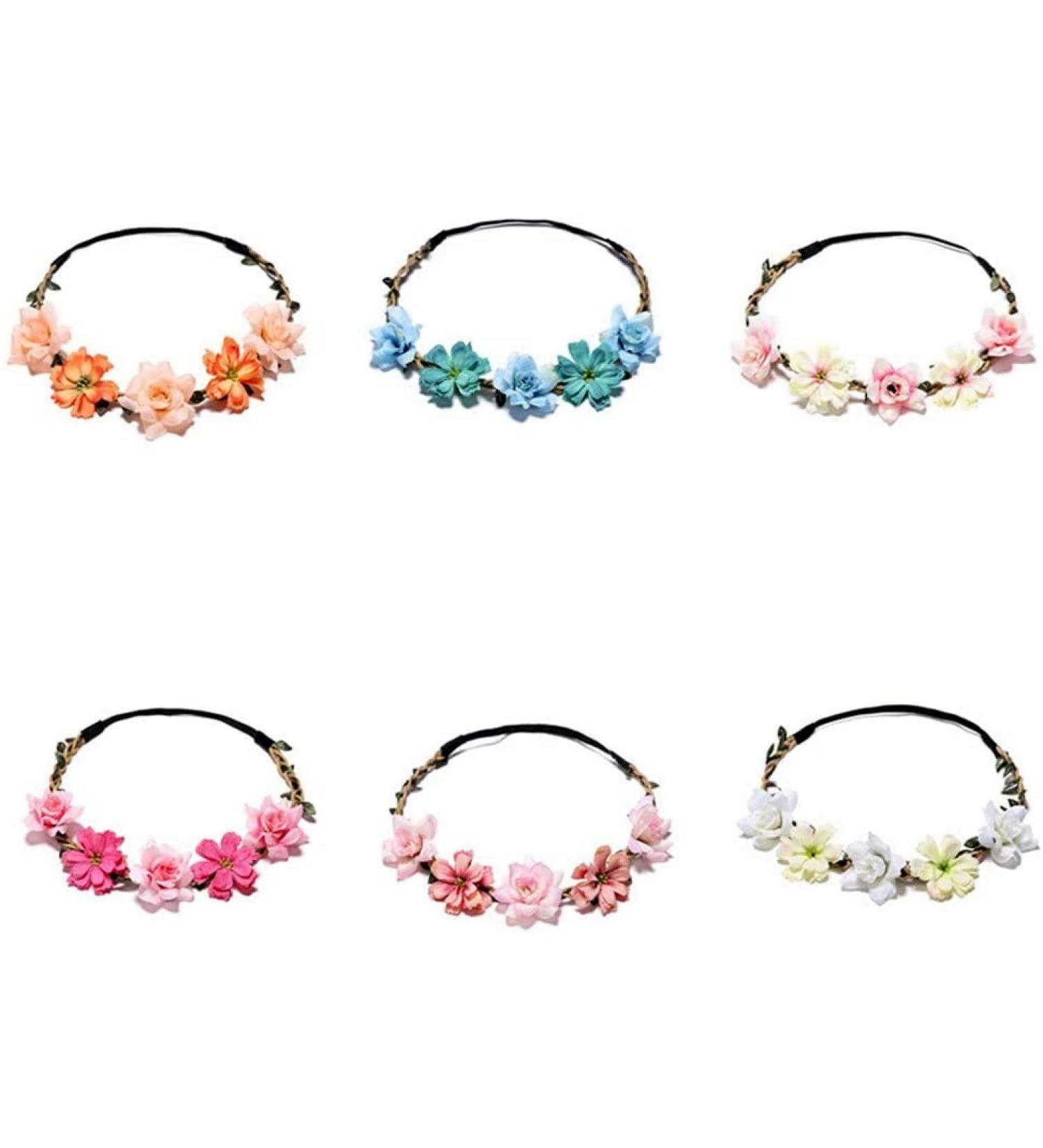 Flzonhut Daisy Flower Headband - 6 Piece Floral Hair Bands Adjustable Crown for Weddings Festivals & Beach Parties - Perfect Bridal Accessory - Buy Online on GoSupps.com