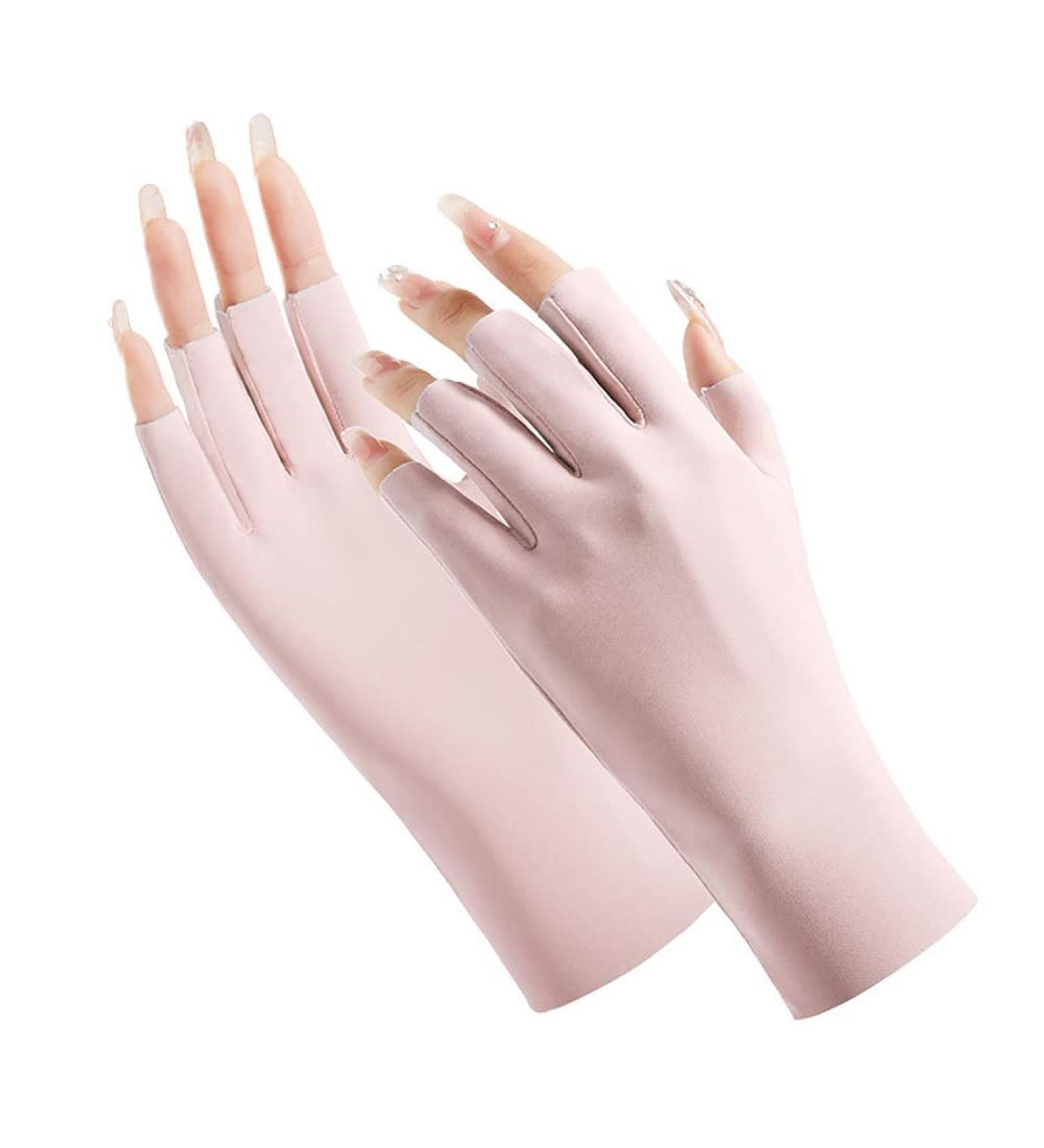 UV Shield Gloves for Gel Manicure Professional Nail Art Skin Care Fingerless Gloves Nail Gloves UV Protection for Manicure Dryer - Buy Online on GoSupps.com