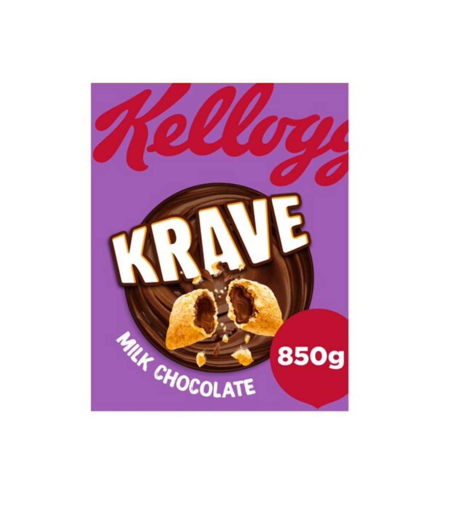 Kellogg's Krave Milk Chocolate Cereal 850gr x 4 pack