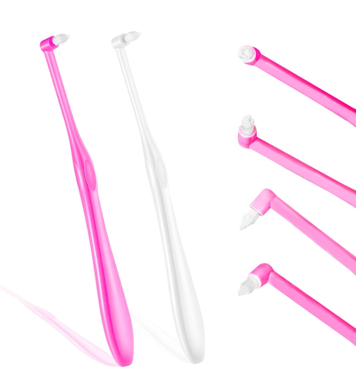 Interdental Toothbrush Set - Soft Fragrant Brushes for Orthodontic Care (2 Pack White/Pink) - Buy Online on GoSupps.com