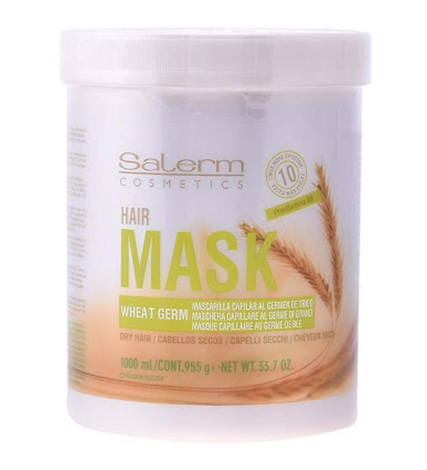 Salerm Cosmetics WHEAT GERM Capillary Mask Provitamins B5 for Dry Hair (33.7 oz / 1000 ml - LARGE liter size)