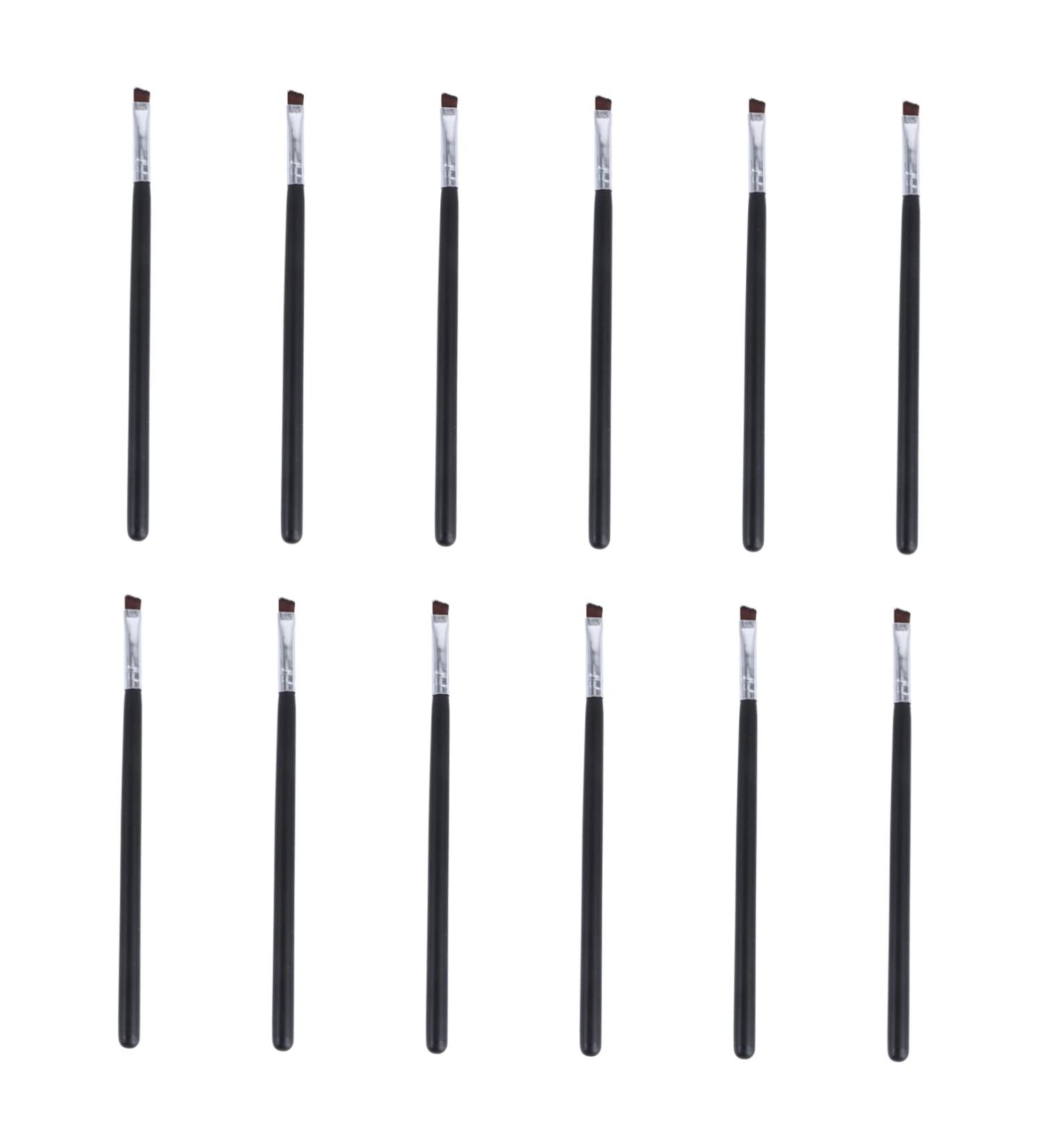 Mikinona 12pcs Angled Eyebrow Brush Makeup Brush Beauty Tool Eye Liner Brush Flat Cosmetic Bridegroom - Buy Online on GoSupps.com