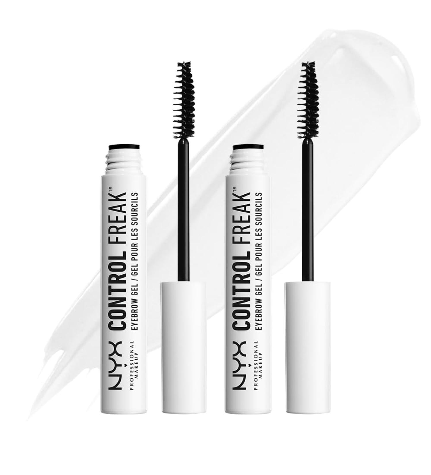 NYX Professional Makeup eyebrow gel Control Freak Eyebrow Gel Clear Brow Setter and Transparent Mascara for tamed eyebrows and fixed eyebrow paint 2 pack 18g