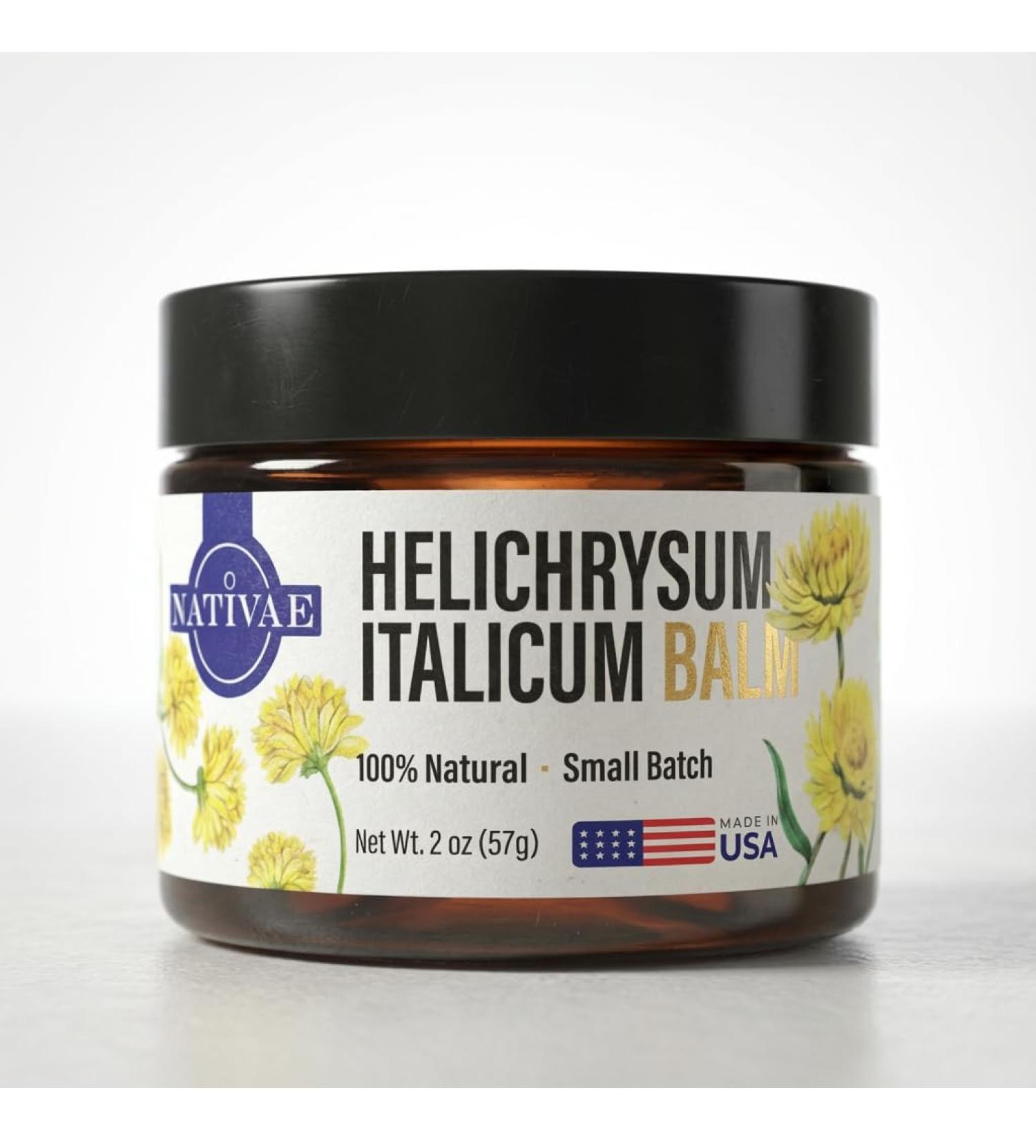 Nativae Helichrysum Balm Helichrysum Italicum Essential Oil Skin Cream for Bruises Veins Burns & Redness Soothing Healing Moisturizer for Face & Body - Buy Online on GoSupps.com