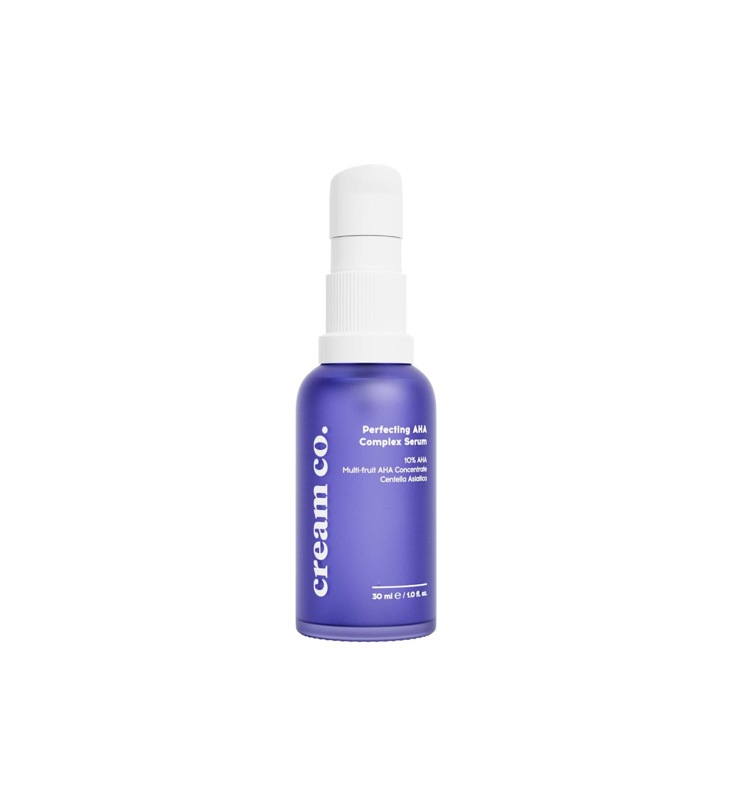 cream co. 30ml AHA Complex Serum Contains Glycolic Acid & Lactic Acid Gentle AHA Serum Enhances Skin Elasticity Helps Reduce Fine Lines Cleanser for Oily Skin Combination Normal Skin Type Vegan - Buy Online on GoSupps.com