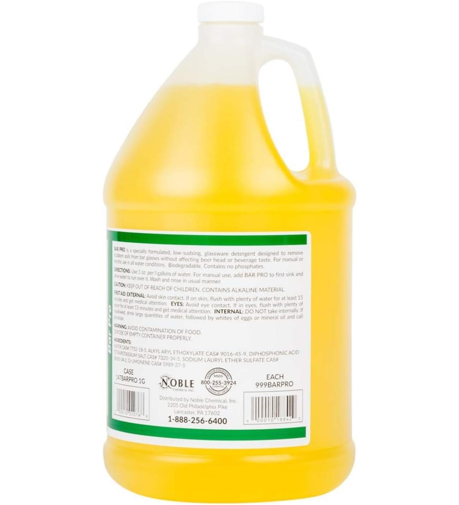 Bar Pro 128 oz. Low Sudsing Manual Glass Washer Detergent (1)