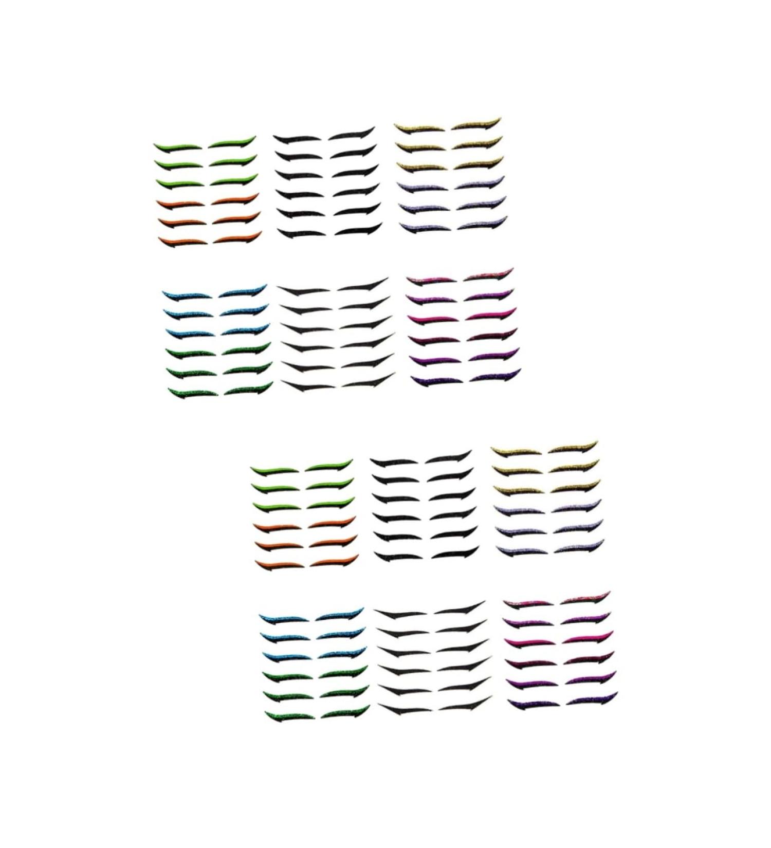 Beavorty 12 Pcs Eyeliner Eye Line Strip Eye Makeup Stickers Double Eyelid Strips Flash Beauty Products 1 count (Pack of 1) Assorted Colorx2pcs - Buy Online on GoSupps.com