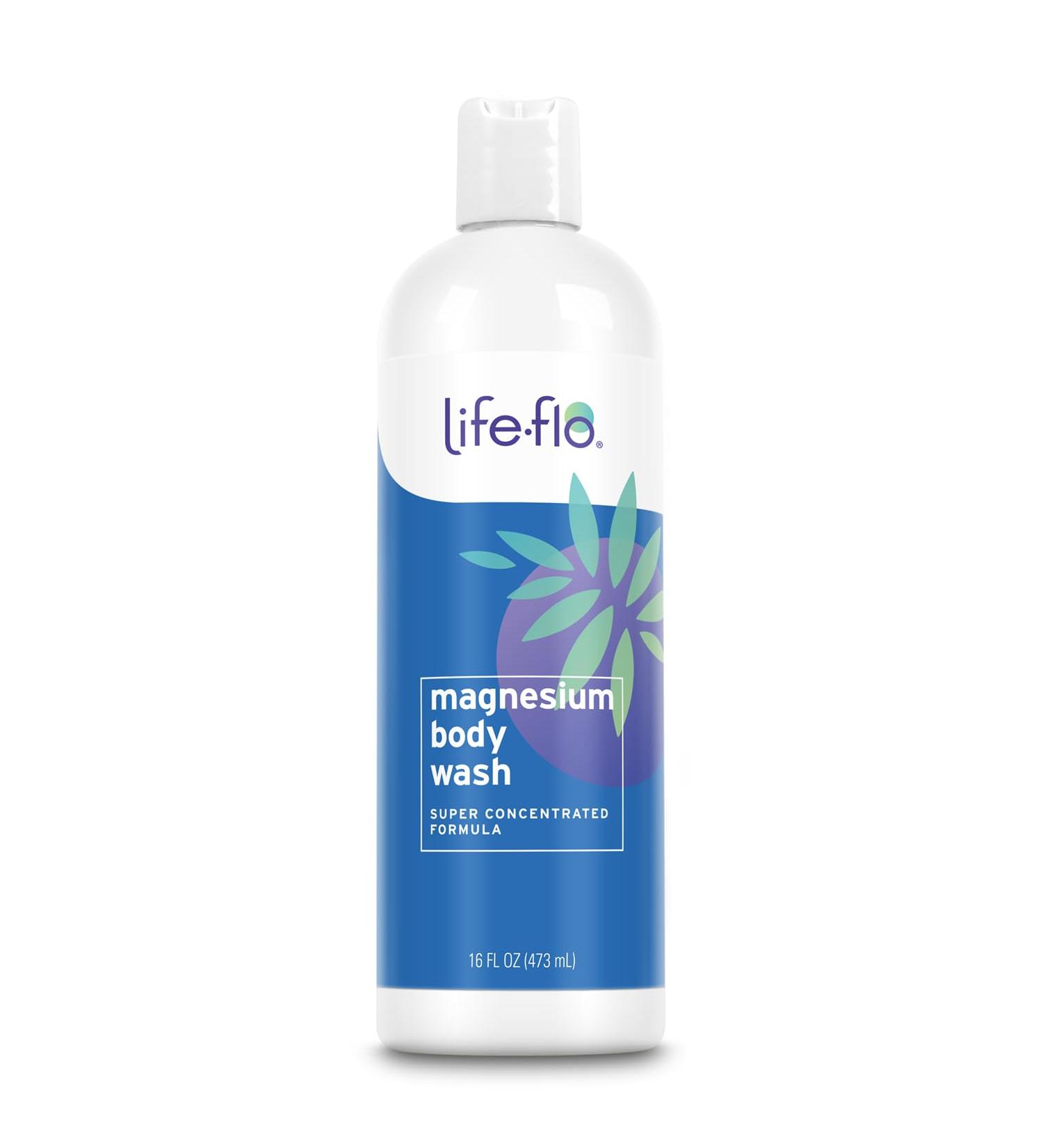 LIFE-FLO Magnesium Body Wash - Refreshing & Moisturizing Liquid Soap with Magnesium Chloride Peppermint & Rosemary Oil | 16oz | 60-Day Guarantee | Cruelty-Free - Buy Online on GoSupps.com