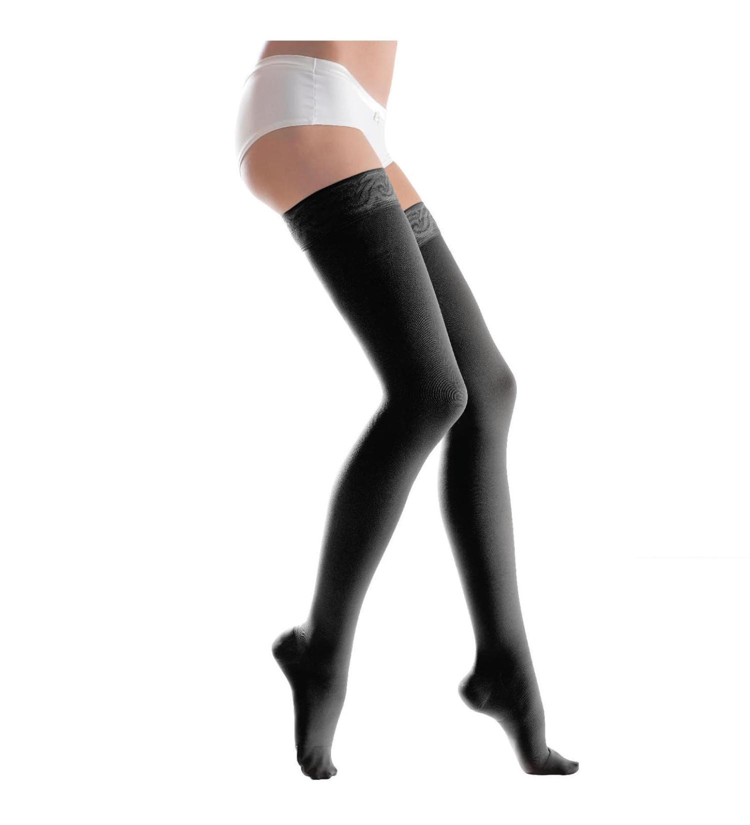Buy Lauma Medical Compression Stockings 23-32 mmHg Class 2 - Lace Strips - XXL Black for Varicose Veins & Leg Swelling - International Shipping - Buy Online on GoSupps.com