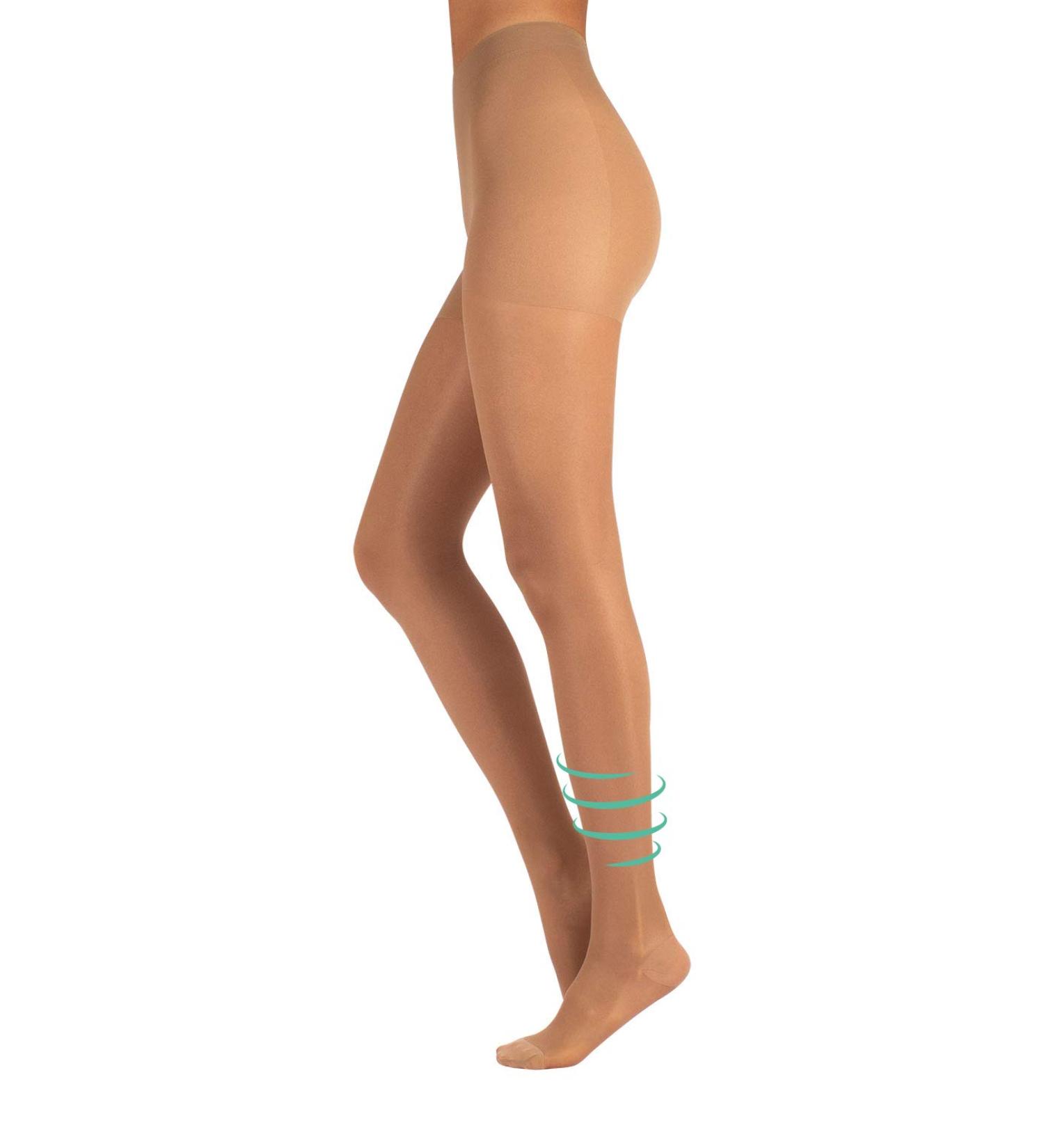 CALZITALY Women's Medical Support Tights | Graduated Compression Pantyhose 140 Den | XXL | Black Skin - Buy Online on GoSupps.com