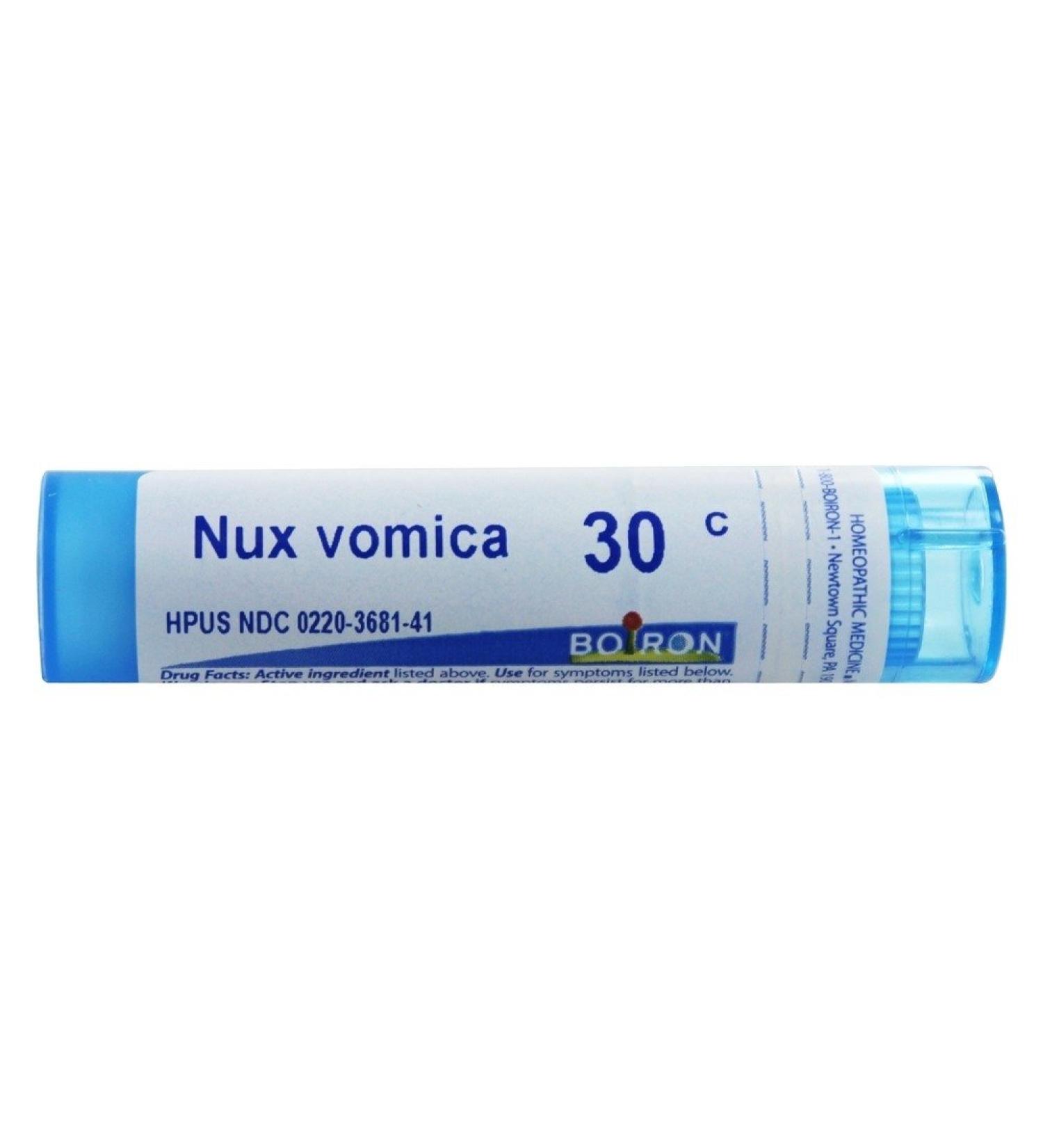 Boiron Nux Vomica 30C - Homeopathic Remedy with 80 Pellets | Fast Relief - Buy Online on GoSupps.com