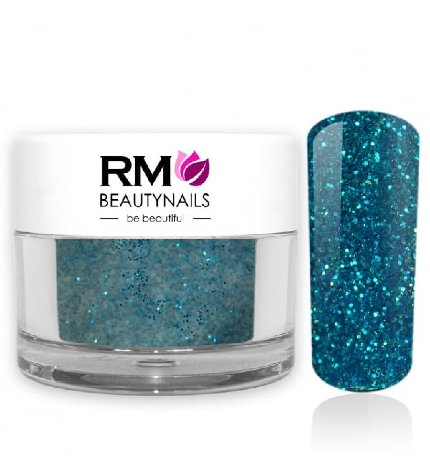 Acrylic Turquoise Glitter Powder for Nail Design - RM Beautynails 10g - International Shipping Available - Buy Online on GoSupps.com