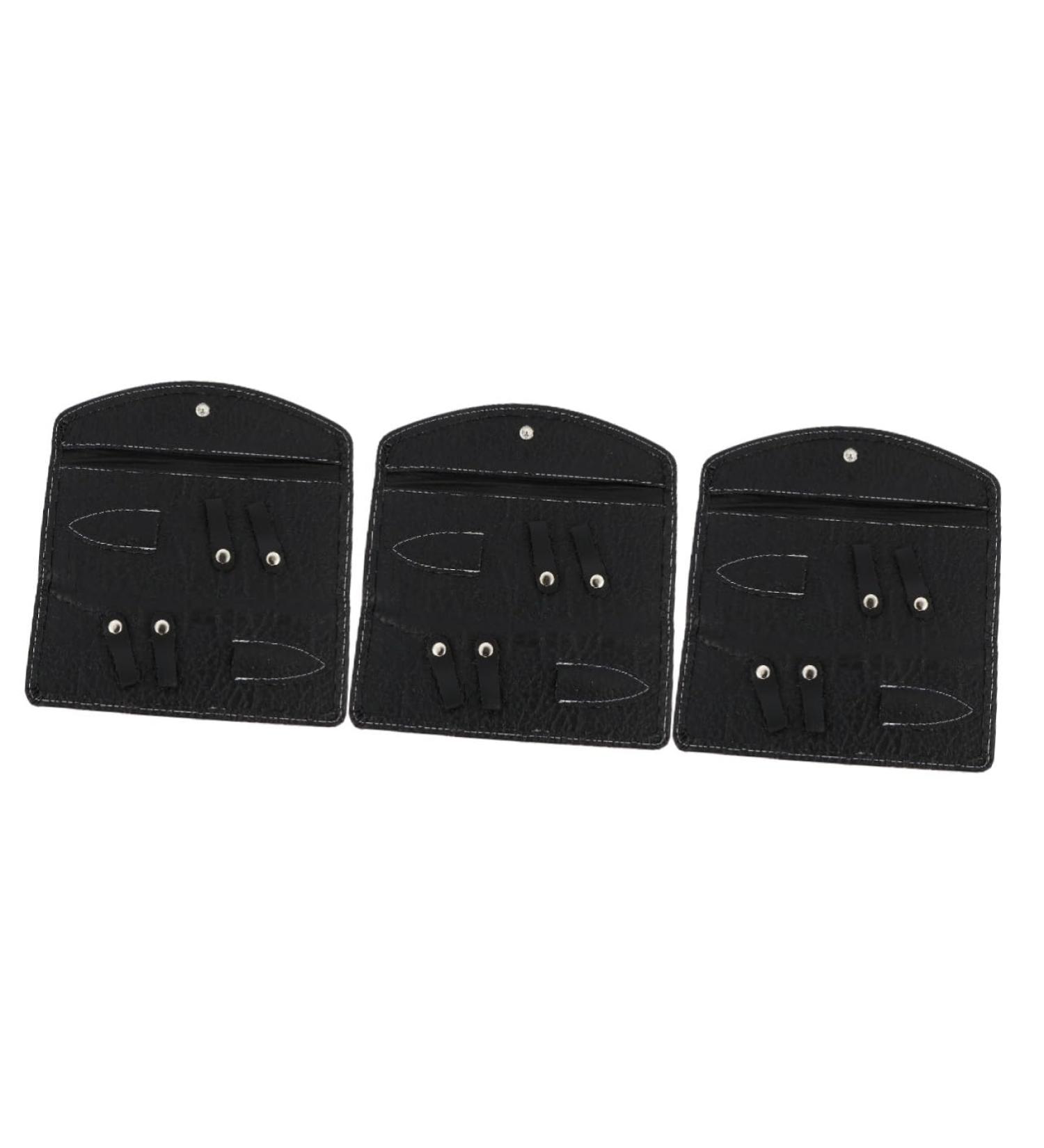 Beavorty 3-Pack Black Scissor Pocket Holder | Hairdresser Shear & Hairdryer Bag | Folding Leather Salon Holster 24x21.8cm - Buy Online on GoSupps.com