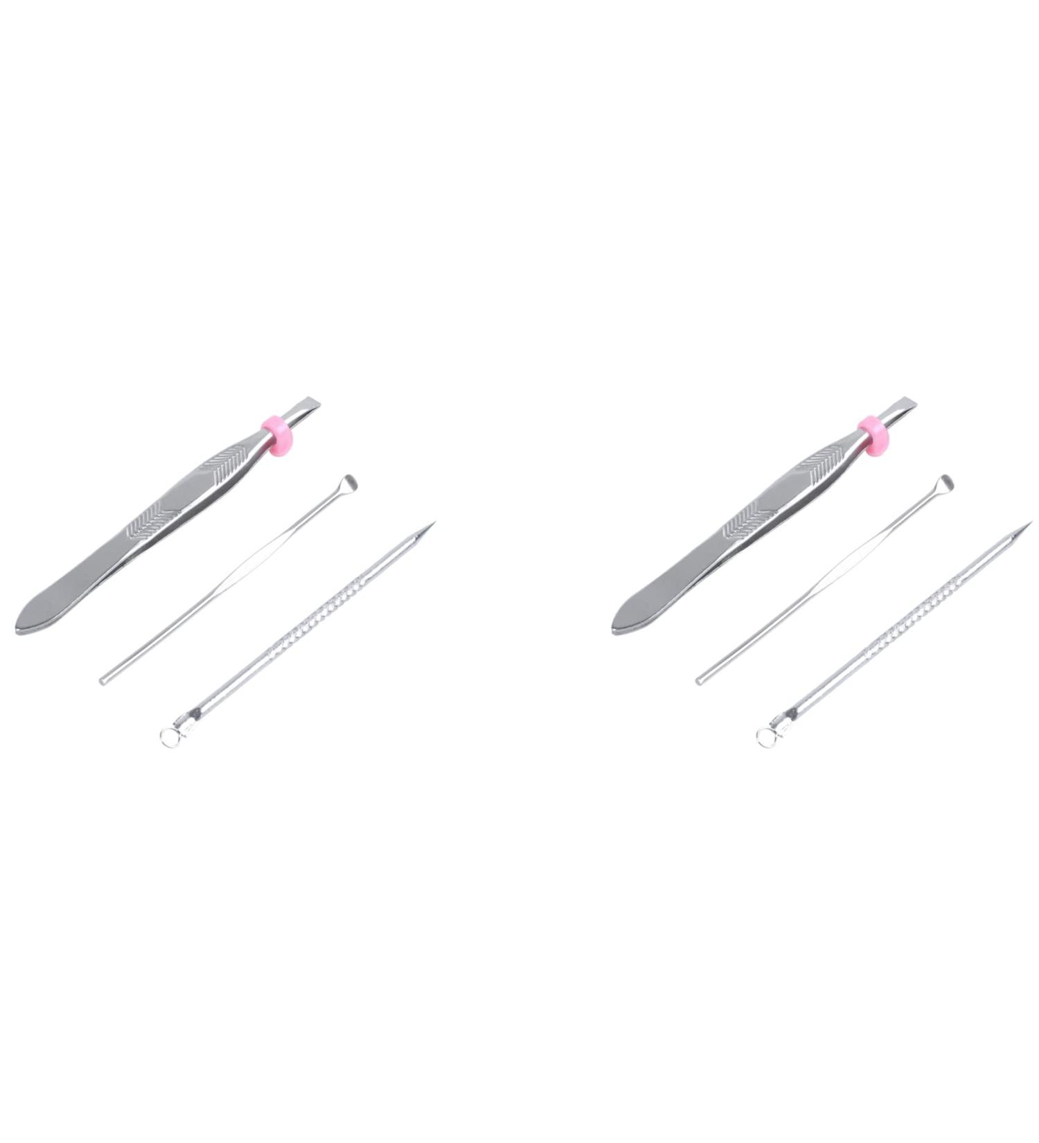 Balawin 2X 3 in 1 Earpick Comedones Stick Eyebrow Tweezer Cosmetic Tool Set - Buy Online on GoSupps.com