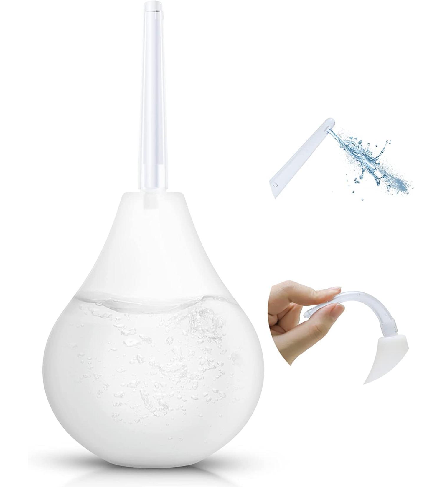 Transparent 224ML Enema Kit for Colon Cleansing - Reusable Home Enema Kit for Constipation Relief - Soft Nozzle Douche Kit for Men and Women - White - Buy Online on GoSupps.com