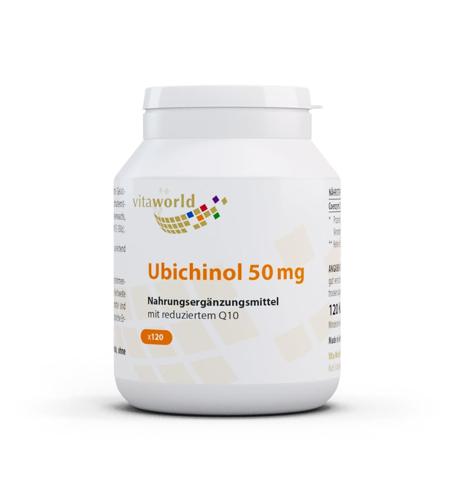 vitaworld Ubiquinol 50 mg capsules active and therefore easily absorbed form of Q10 120 capsules