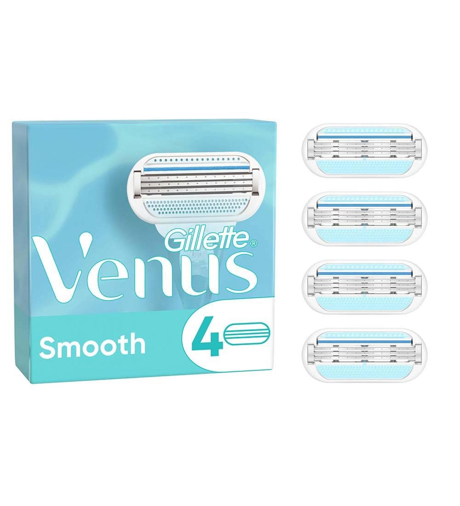 Gillette Venus Smooth Razor Blade Refills 4 each - Buy Online on GoSupps.com