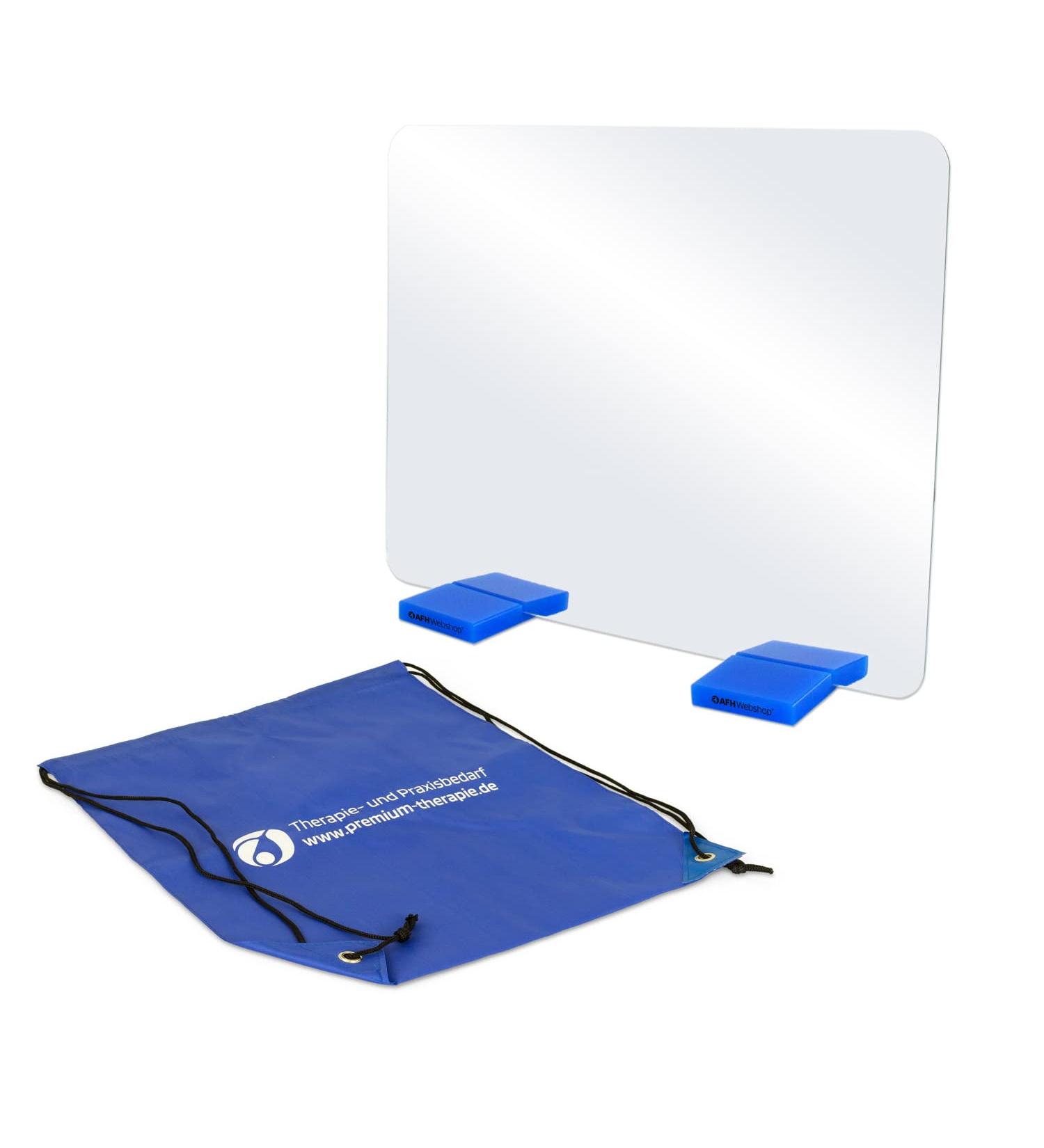 AFH-Webshop T-Spiegel Premium | Medium | 49.5 cm x 38.5 cm | Mirror (feet: blue | without picture cards) including carrying bag