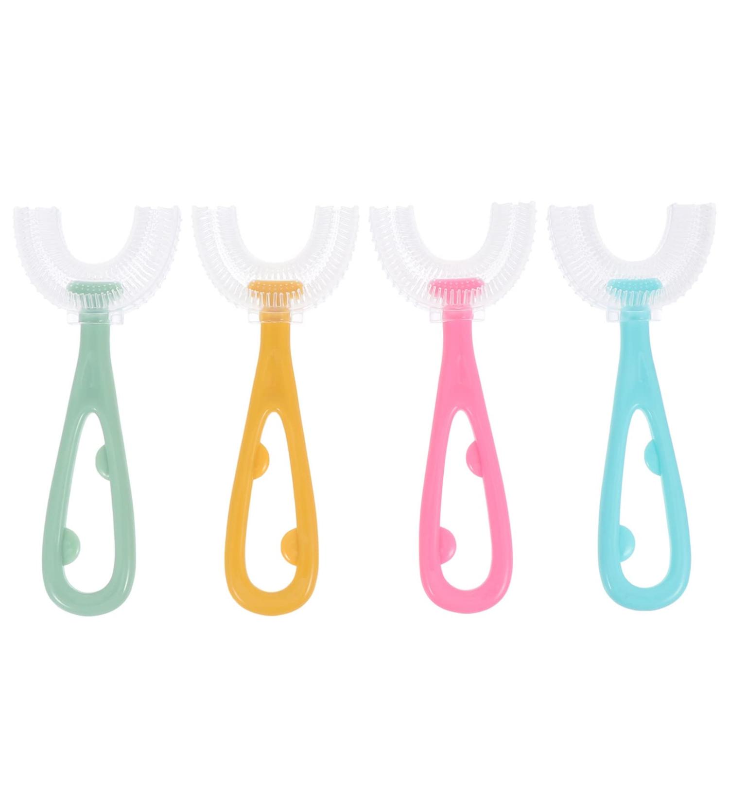 ARTIBETTER 4 Pcs U-Shaped Silicone Soft Toothbrush for Kids Ages 6-12 (Large) - Boys and Girls Dental Care Set - Buy Online on GoSupps.com
