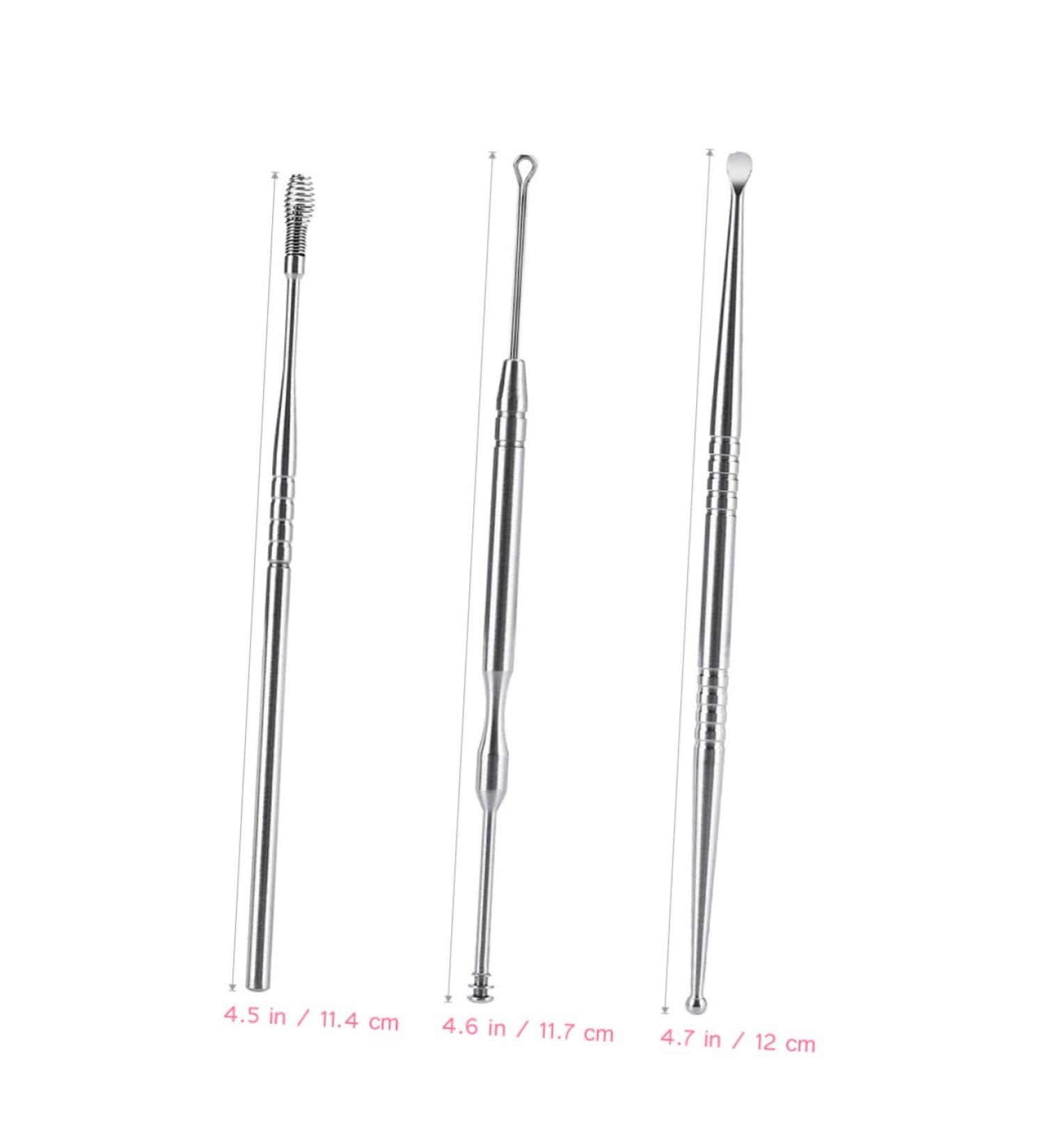 DOITOOL 3pcs Stainless Steel Ear Spoon Set - Ear Wax Cleaner and Remover for Humans - Silver Earmuffs - Buy Online on GoSupps.com