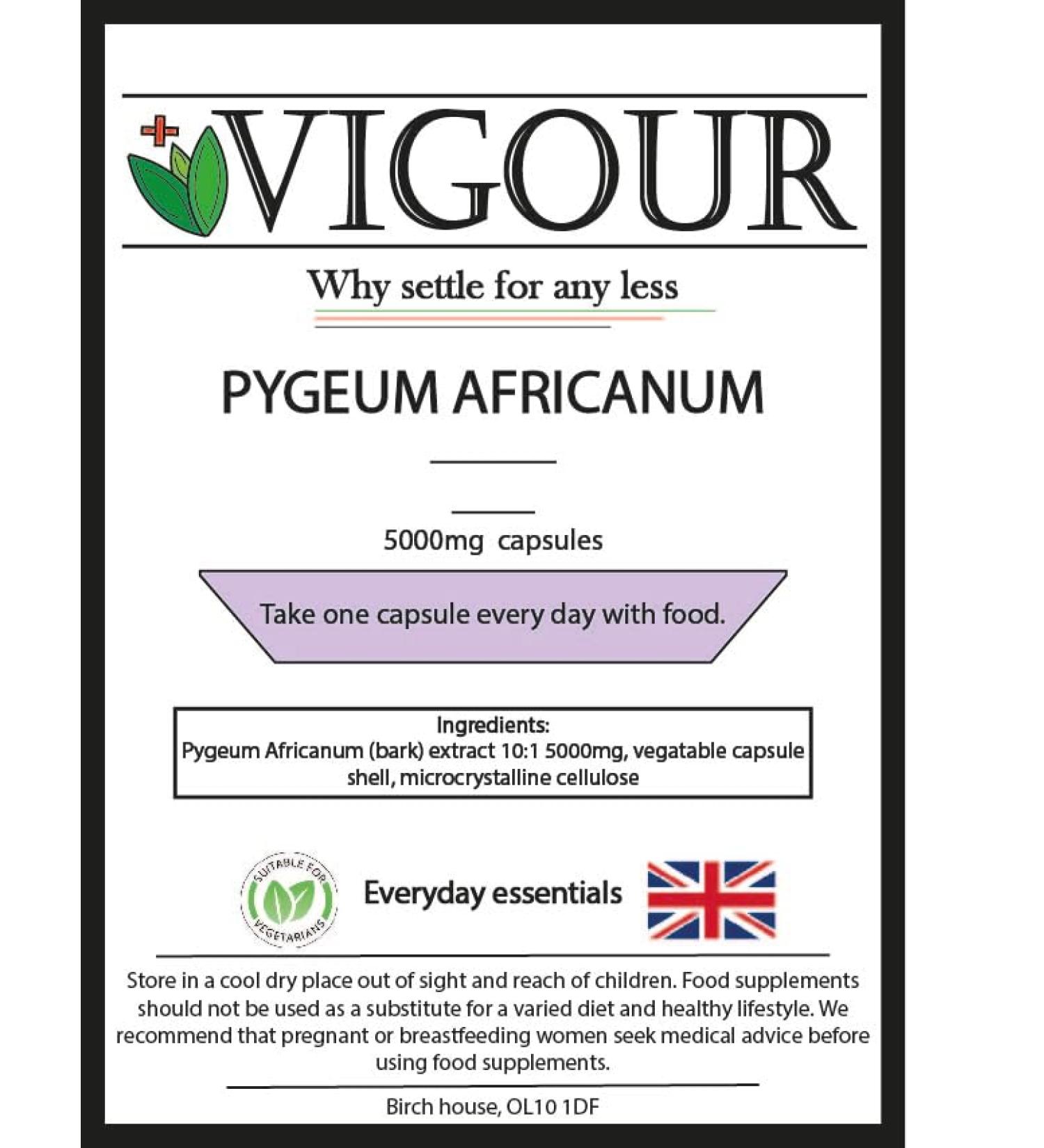 Pygeum Africanum - 180 High Strength 5000mg Capsules