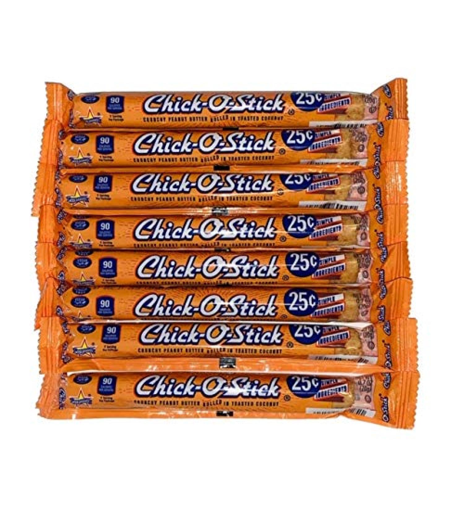 Chick O Stick Candy Bars | 8 Pack | Crunchy Peanut Butter Rolled In Toast Coconut | Peanut Butter Candy | .7 oz Bars | Pack of 8 Bars