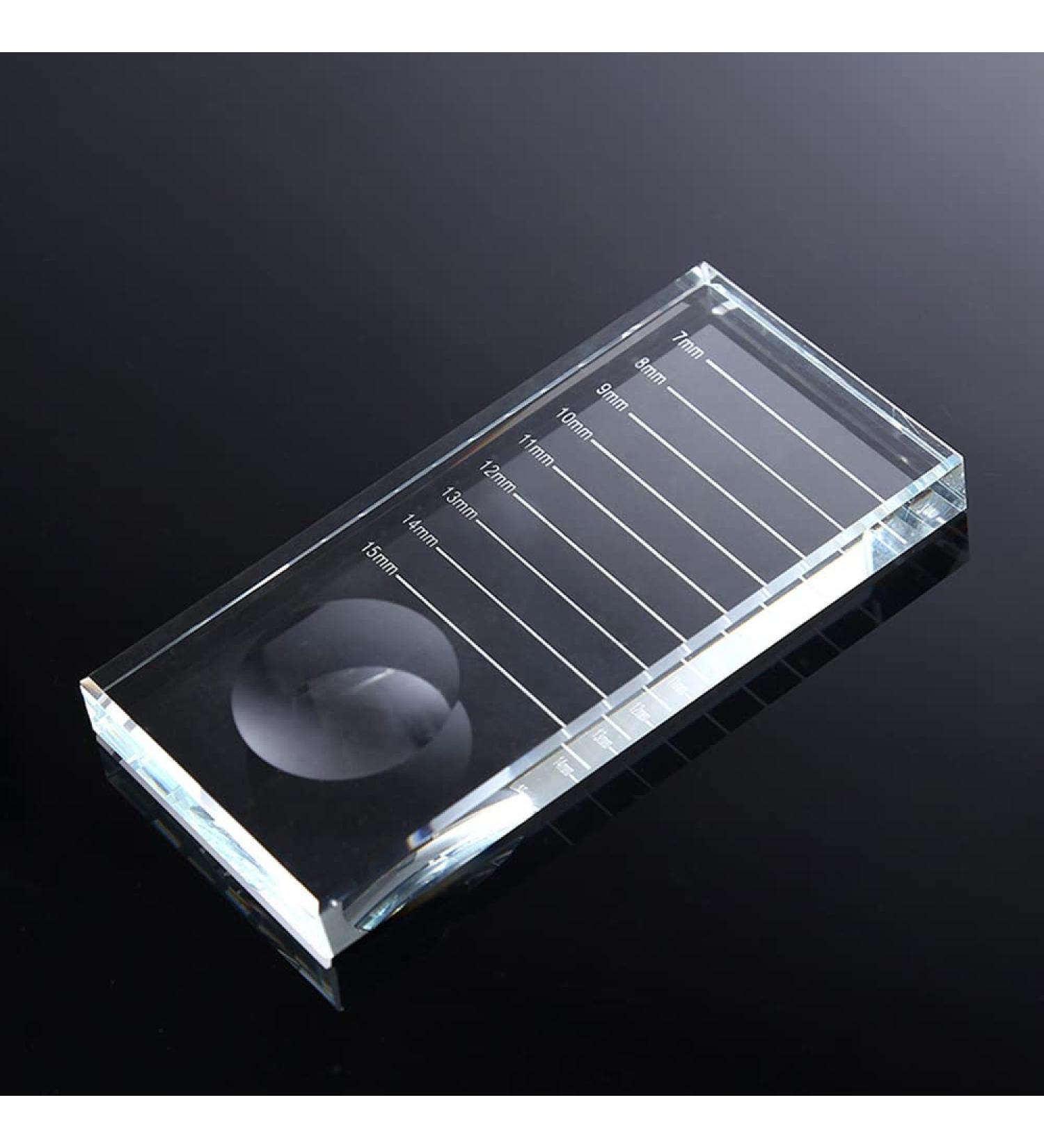 2-in-1 Eyelash Extension Crystal Palette & Glass Lash Stand Tray - Perfect for Glue Nail Art & Toning - Buy Online on GoSupps.com