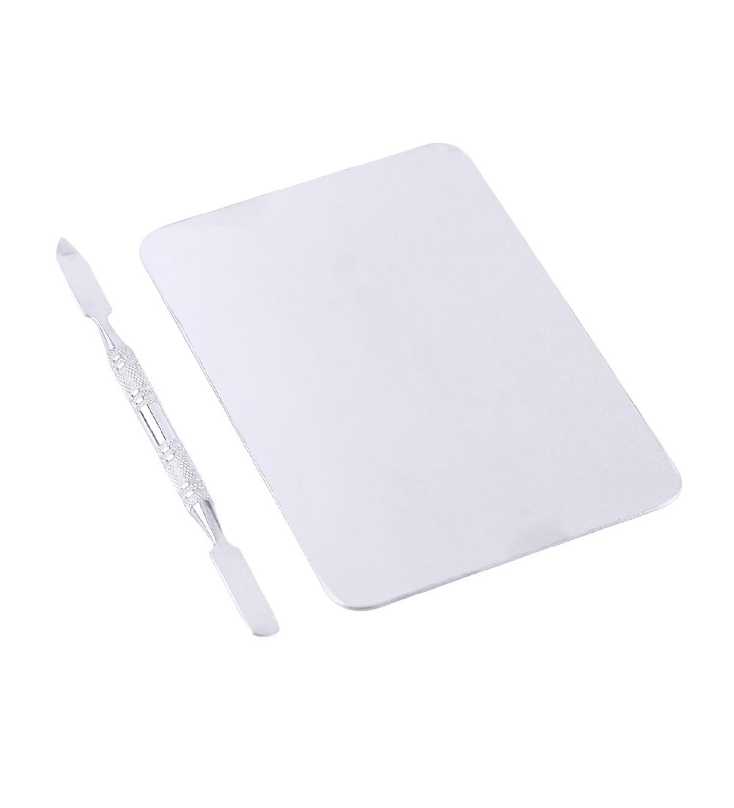 Buy Small Stainless Steel Makeup Palette - Professional Tool for Mixing Colors | Beauty Salon Essential - Buy Online on GoSupps.com