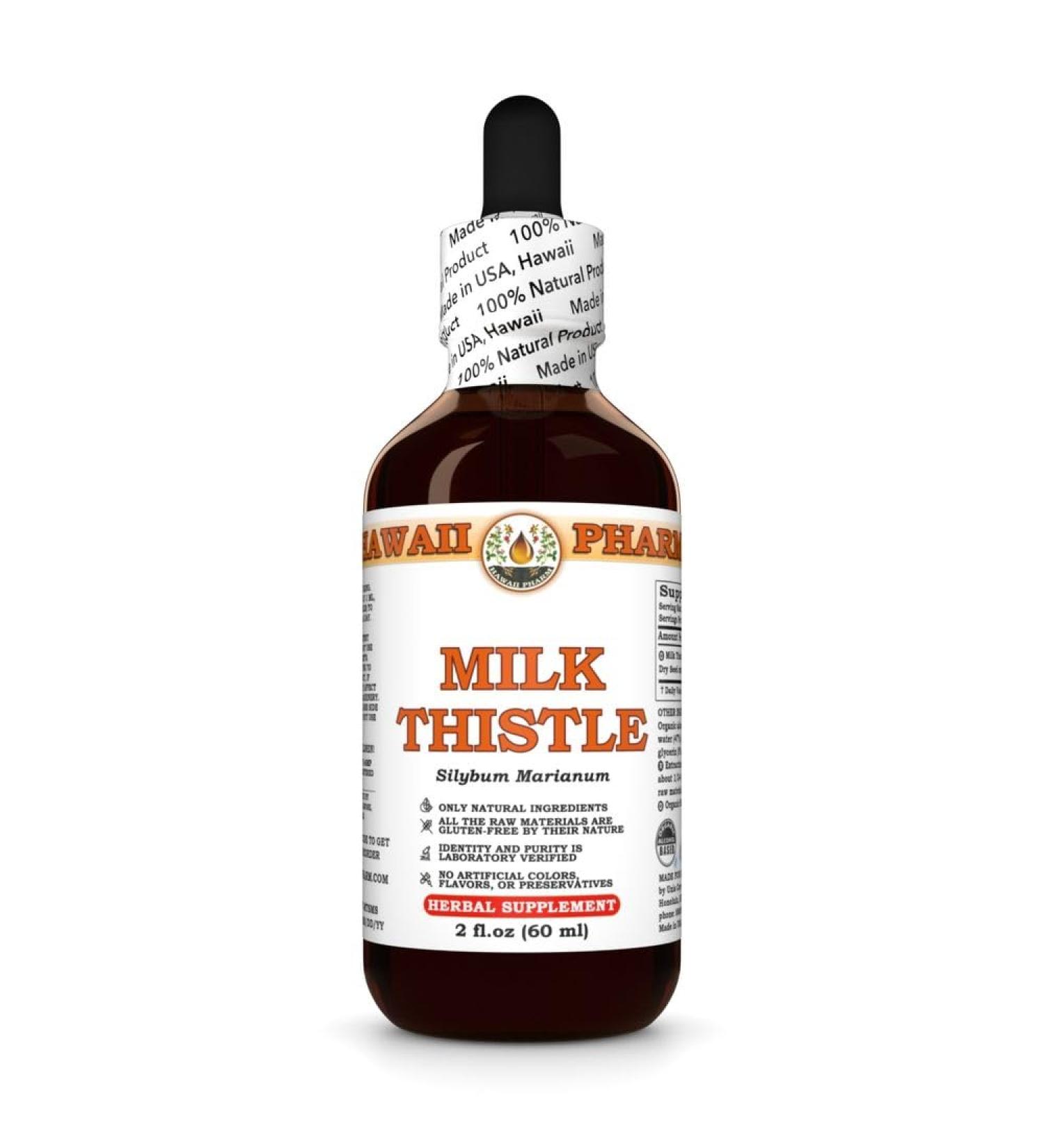 Milk Thistle (Silybum marianum) Dry Seed Tincture, Made in Hawaii, Organic Raw Materials, All Natural, Vegan, Pure Liquid Extract - 2 fl.oz 2 Fl Oz (Pack of 1) - Buy Online on GoSupps.com