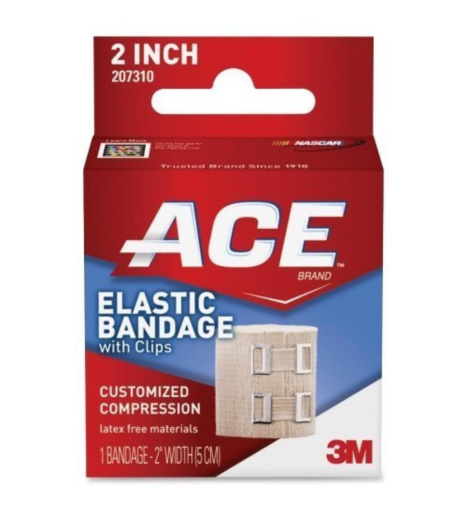 3M 207310 Ace Elastic Bandage with E Z Clips 2 Inch x 50 Inch 1 Bandage