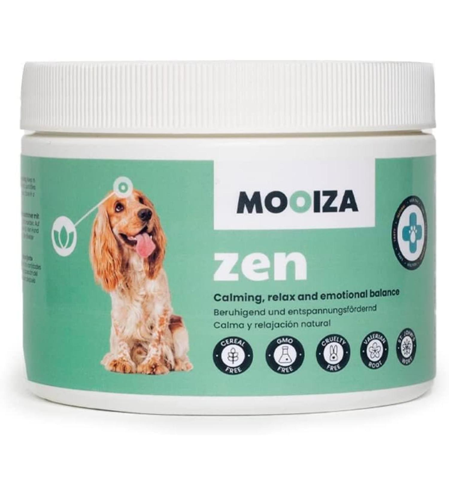 MOOIZA Zen - Dog Tranquilizer - Nutritional Supplement to Help Relax and Calm Dog Anxiety - Anti-Stress for Dogs - Calming for Dogs Zen Biscuits - Buy Online on GoSupps.com
