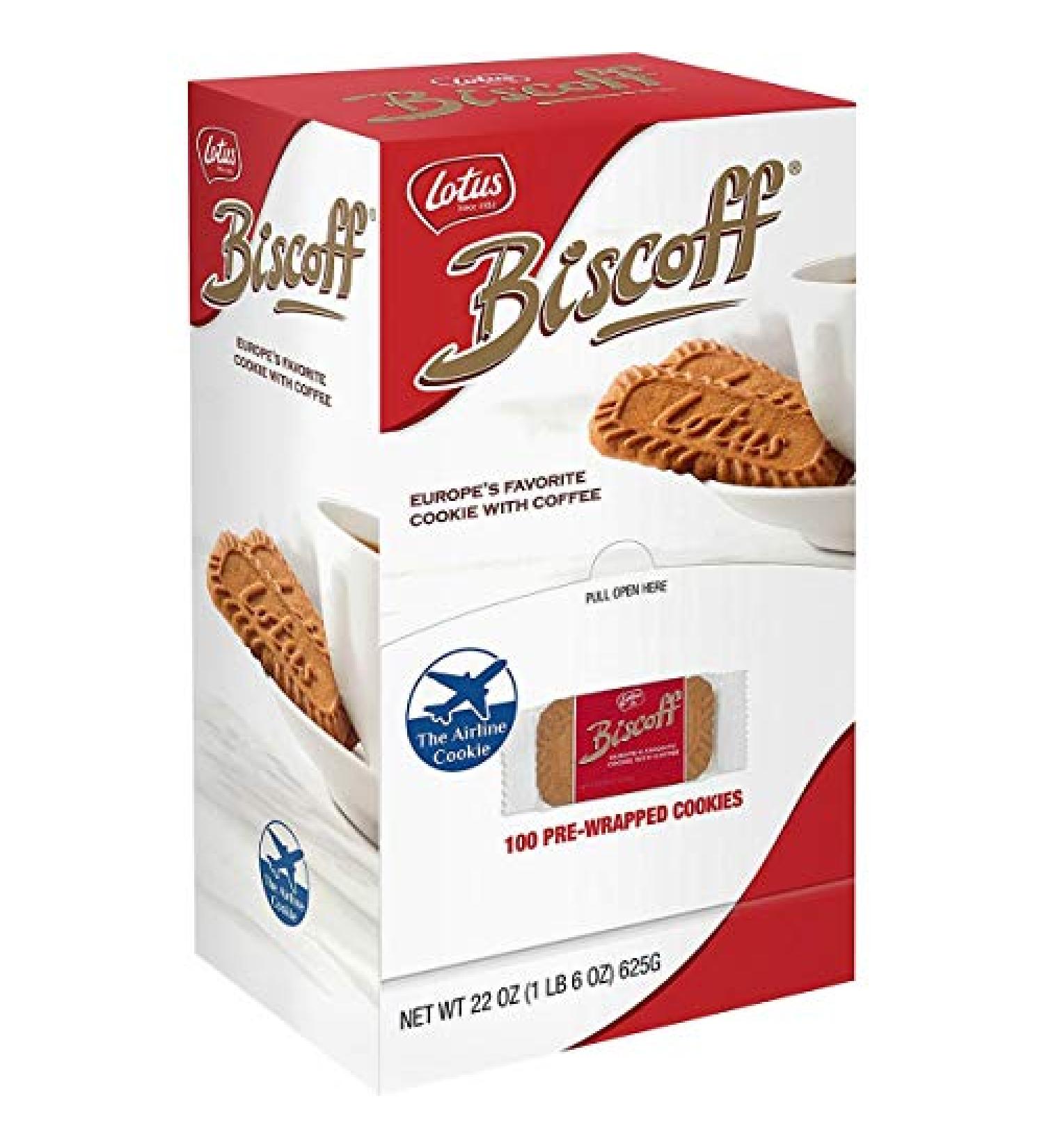 Lotus Biscoff Caramelized Biscuit Cookies - 100 Count Dispenser Box - Individually Wrapped Vegan Cookies - 0.2 oz Each (Pack of 1) - Buy Online on GoSupps.com