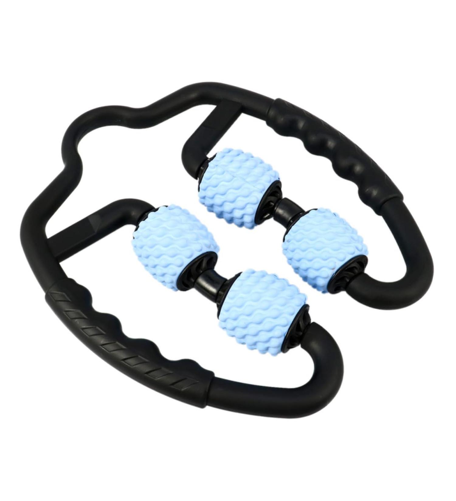 Orfofe Massage Roller - Portable Foot Massager & Yoga Device | Manual Leg Massage in Heavenly Blue & Black (27.5x24x5.5cm) - International Shipping Available - Buy Online on GoSupps.com