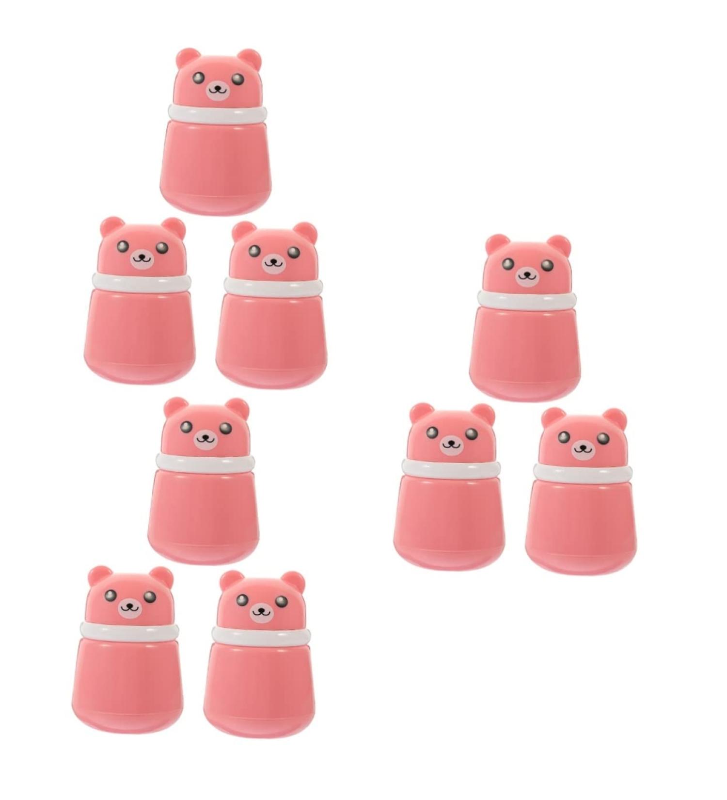 Minkissy 9 Pcs Powder Puff Box Set | Baby Body Powder Puff Travel Dispenser | Infant Talcum Powder Bottles | Pink Sponge | Powder Storage Bottle - Buy Online on GoSupps.com