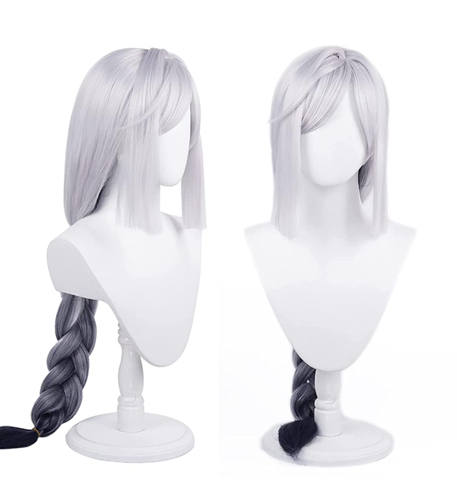 Lwiuentx Genshin Impact Shenhe Long Braided Wig for Men & Women | Halloween Party Costume + Free Wig Cap - Buy Online on GoSupps.com