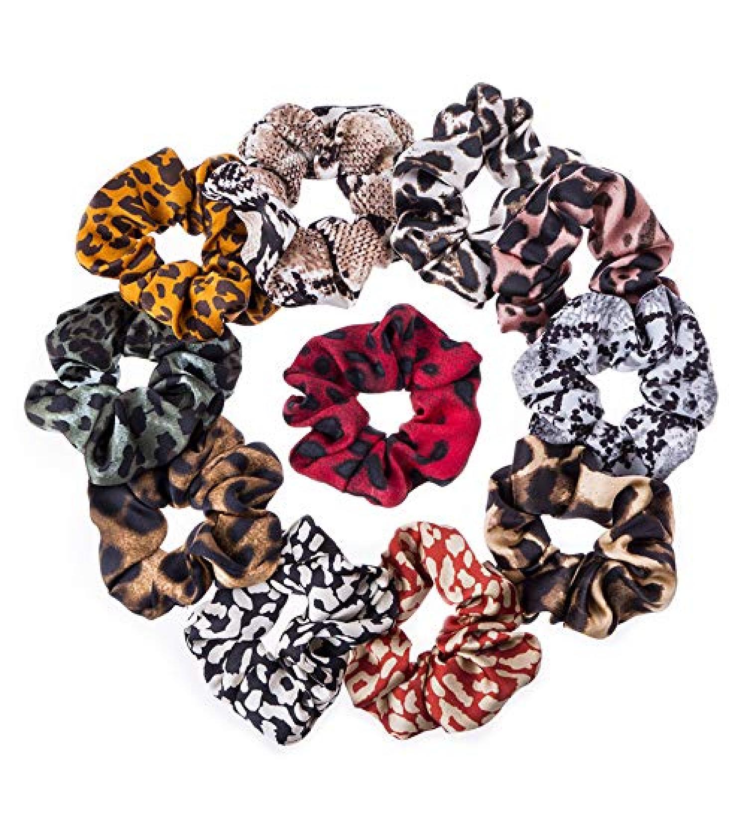 Shop 11-Piece Leopard Print Hair Tie Set for Women & Girls | Elastic Hair Accessories - Buy Online on GoSupps.com