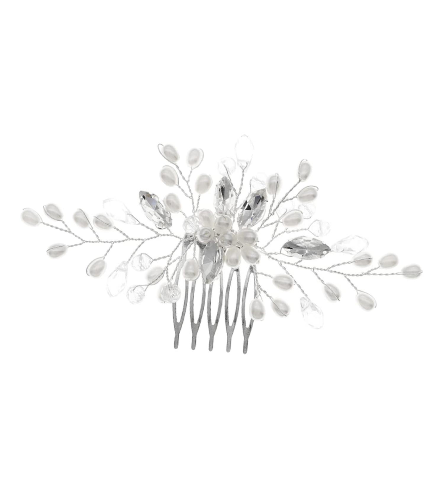 Ipetboom Bridal Pearl Comb Hair Comb Women's European and American Rhinestone - Buy Online on GoSupps.com