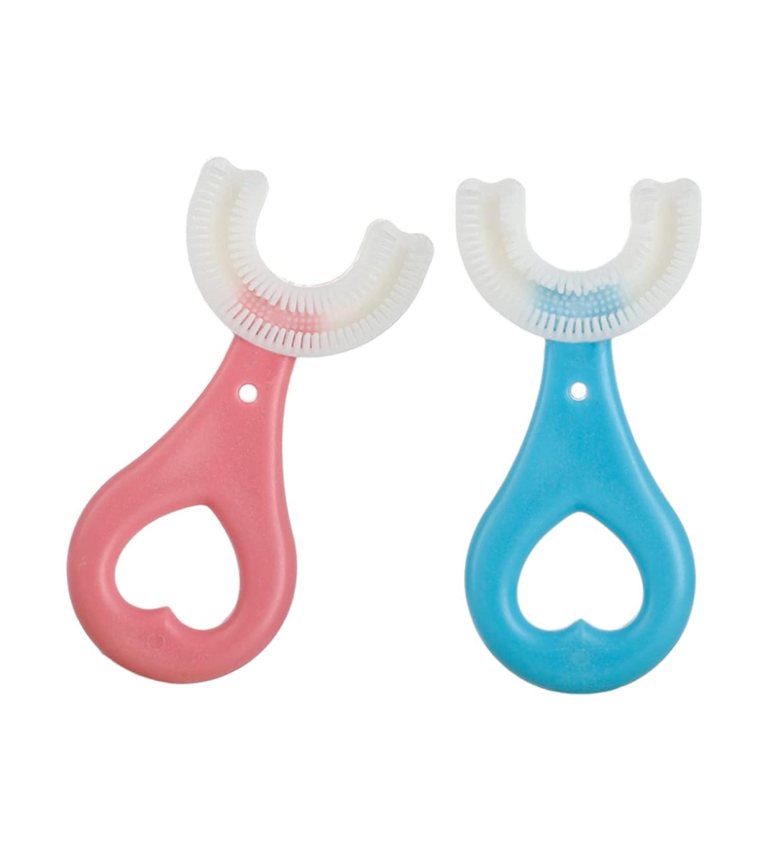 USSJ 2PCS Kids U-Shaped Silicone Toothbrushes - Fun & Effective Training for Ages 2-6 - Buy Online on GoSupps.com