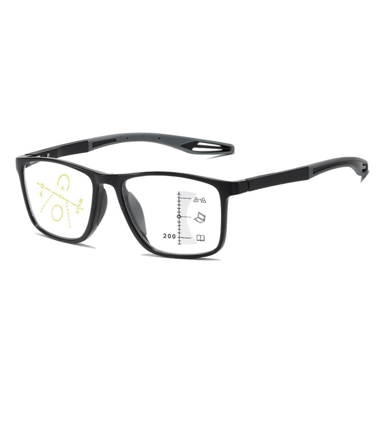 TR90 Flexible Blue Light Blocking Reading Glasses Progressive Multifocus Computer Readers Anti Glare Glasses(Couleur:Noir Grandeur:0.0X) - Buy Online on GoSupps.com