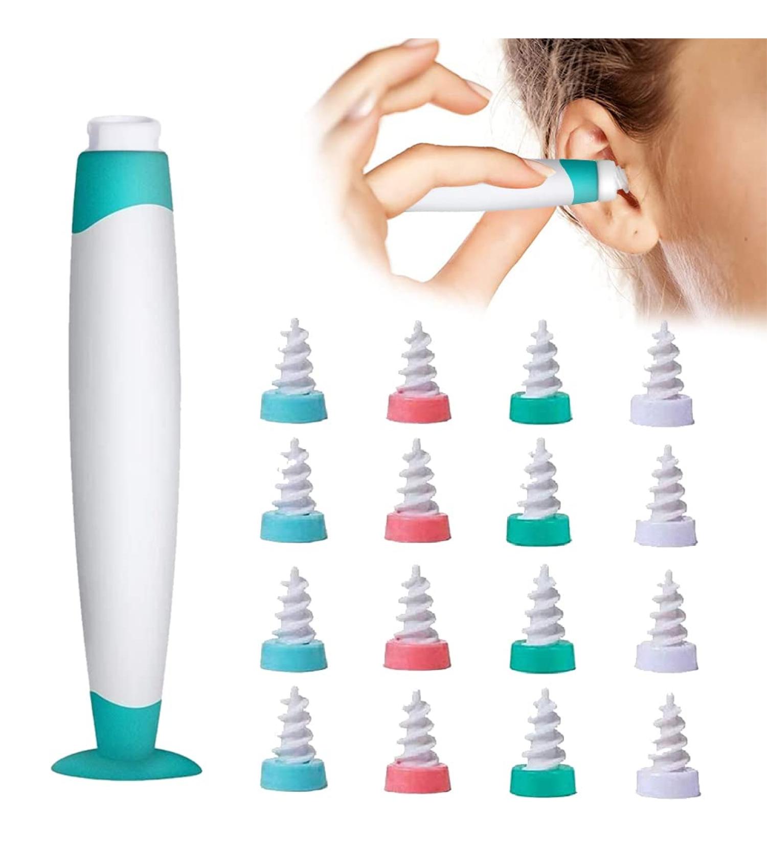 Aolbic Ear Wax Removal Spiral Tool Kit | Safe & Reusable for Adults & Kids | 16 Replacement Heads | Easy Ear Wax Removal - Buy Online on GoSupps.com